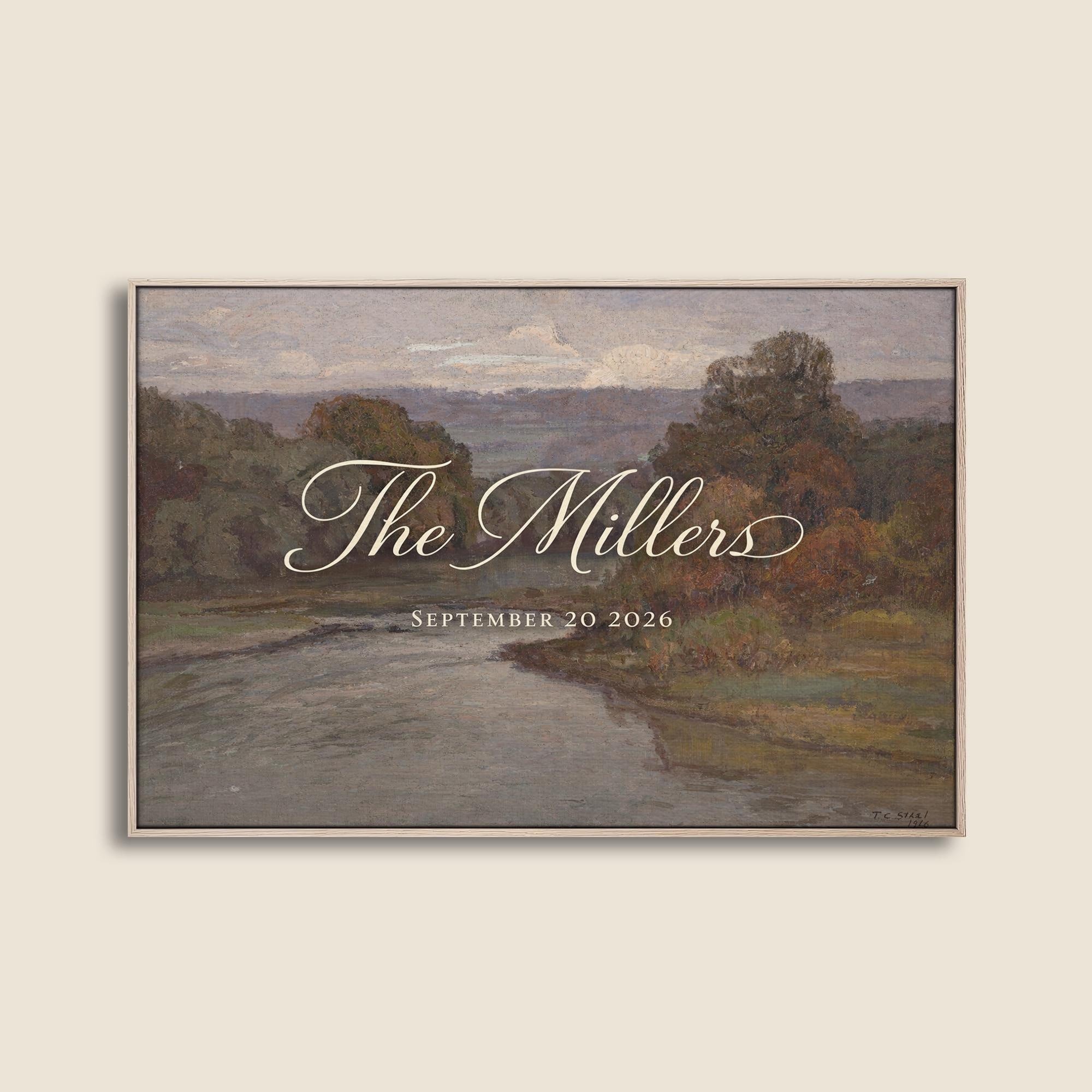 Custom Vintage Art Wedding Newlyweds Sign - Reception or Home Decor - Wedding Gift