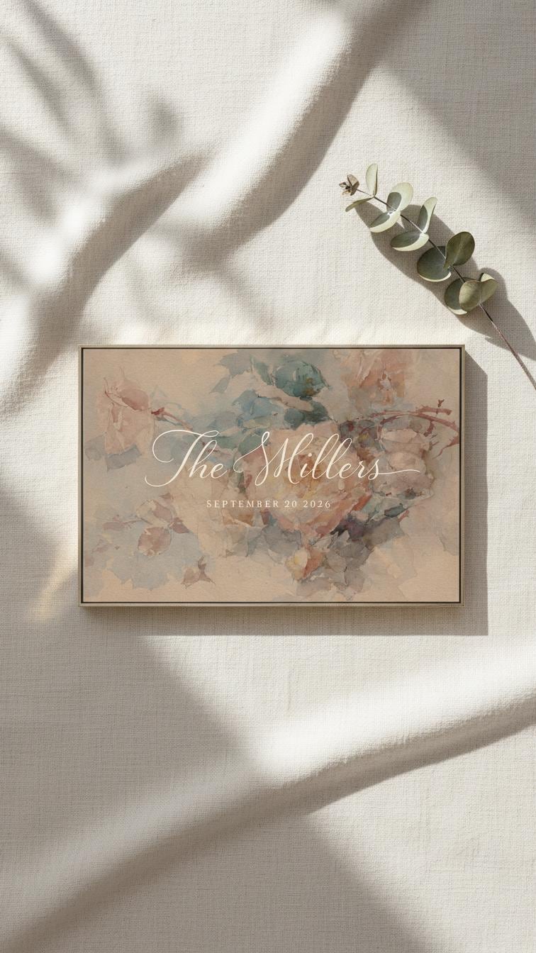 Custom Vintage Art Wedding Newlyweds Sign - Reception or Home Decor - Wedding Gift