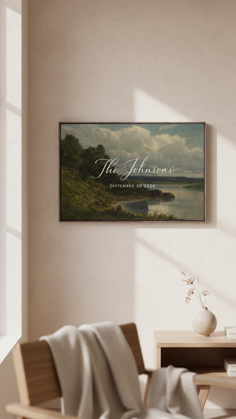 Custom Vintage Art Wedding Newlyweds Sign - Reception or Home Decor - Wedding Gift