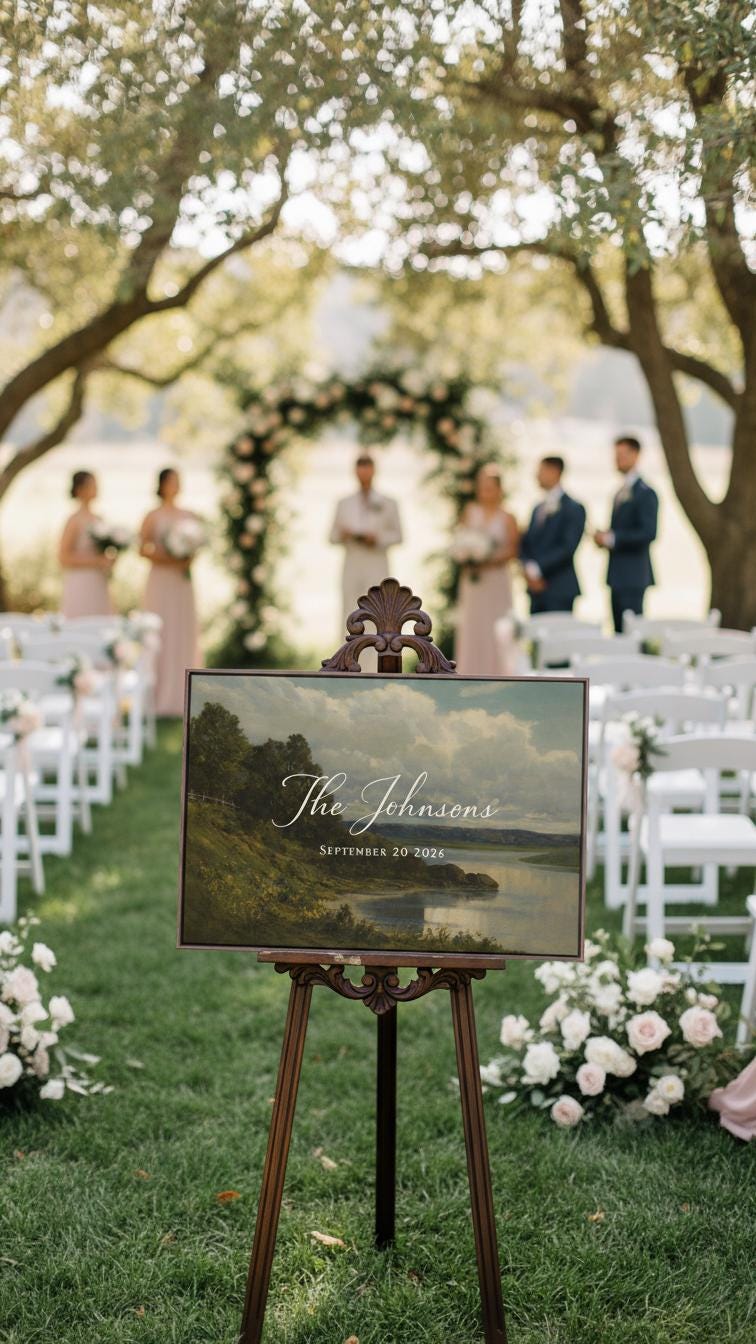 Custom Vintage Art Wedding Newlyweds Sign - Reception or Home Decor - Wedding Gift