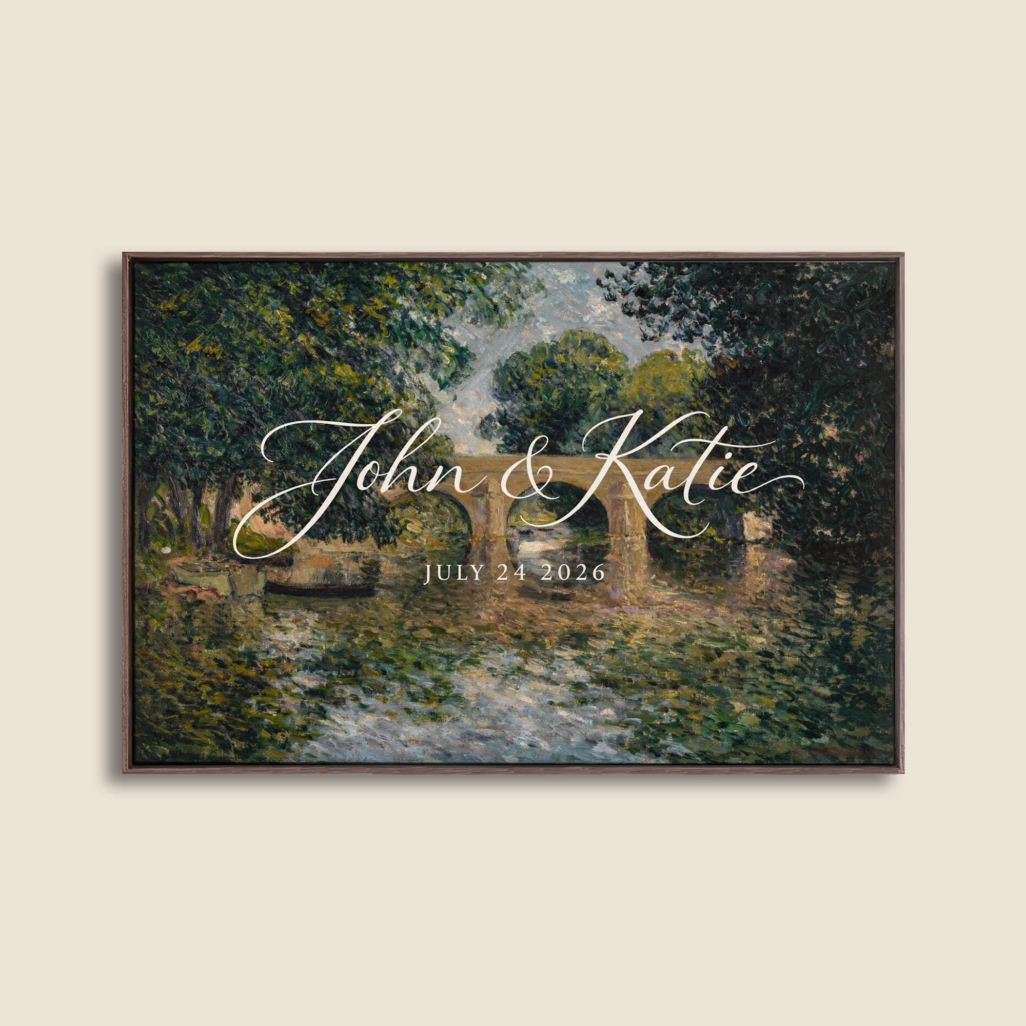 Custom Vintage Art Wedding Newlyweds Sign - Reception or Home Decor - Wedding Gift