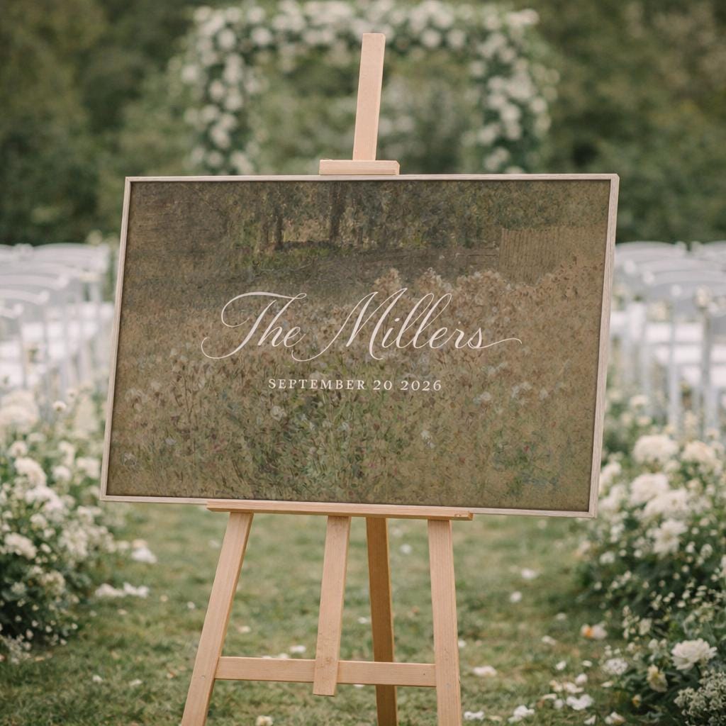 Custom Vintage Art Wedding Newlyweds Sign - Reception or Home Decor - Wedding Gift