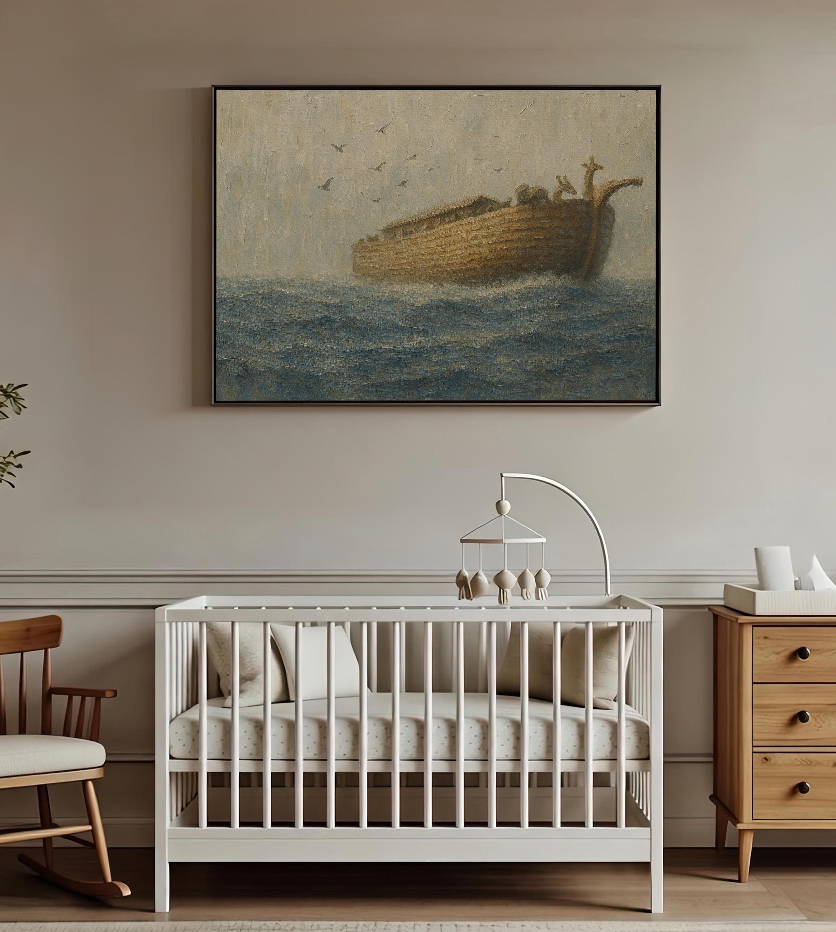Noah's Ark Canvas Art Print: Christian Faith Nursery Decor