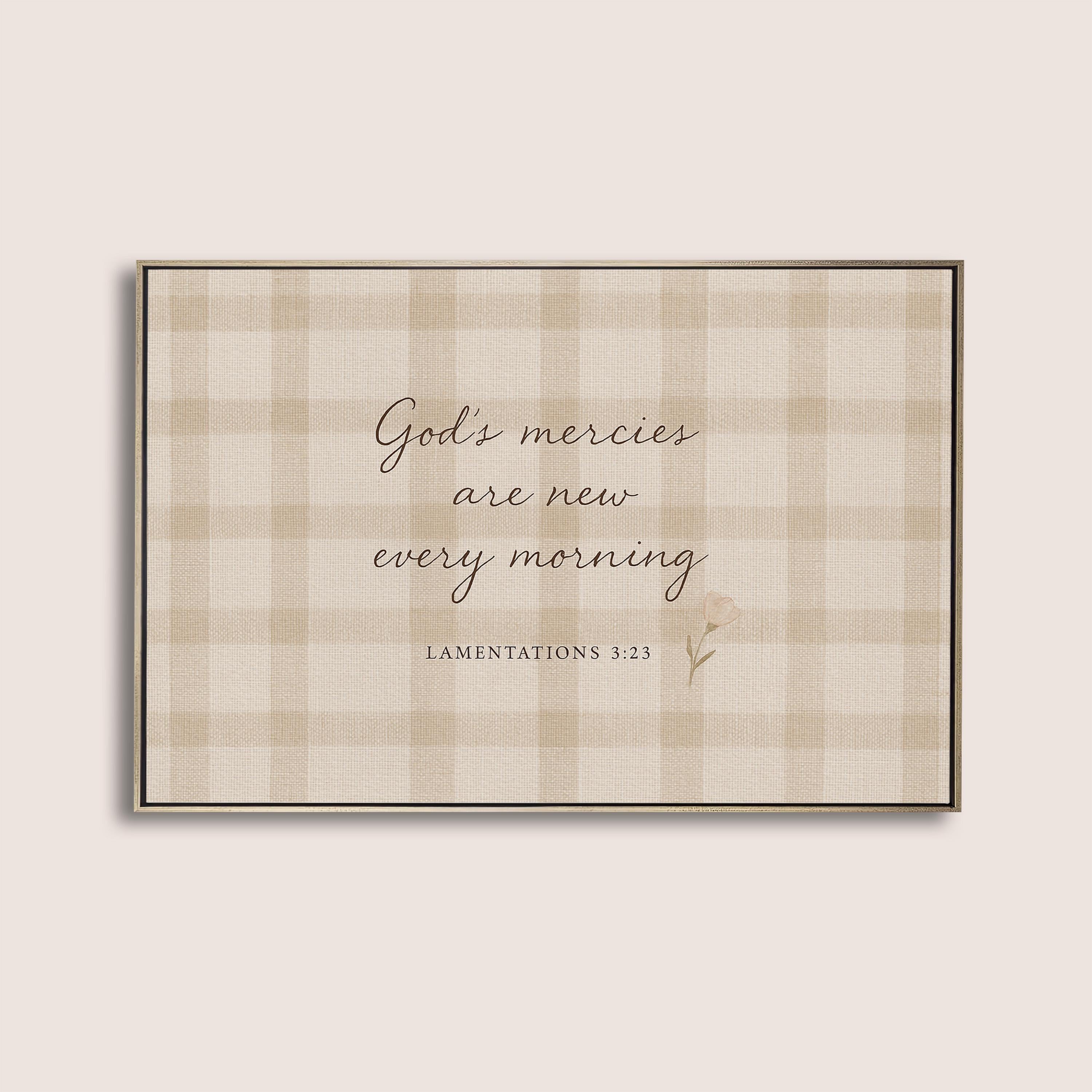 Baby Girl Nursery Decor Lamentations 3:23, God’s Mercies Are New Every Morning Artwork