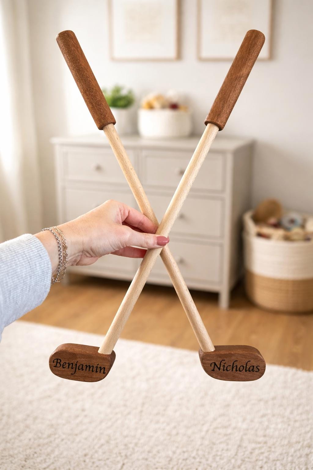 Personalized Wooden Golf Club Wall Decor | Custom Golf Nursery Name Sign | Golf Baby Gift | Boy Nursery Decor | Golf Room Wall Art