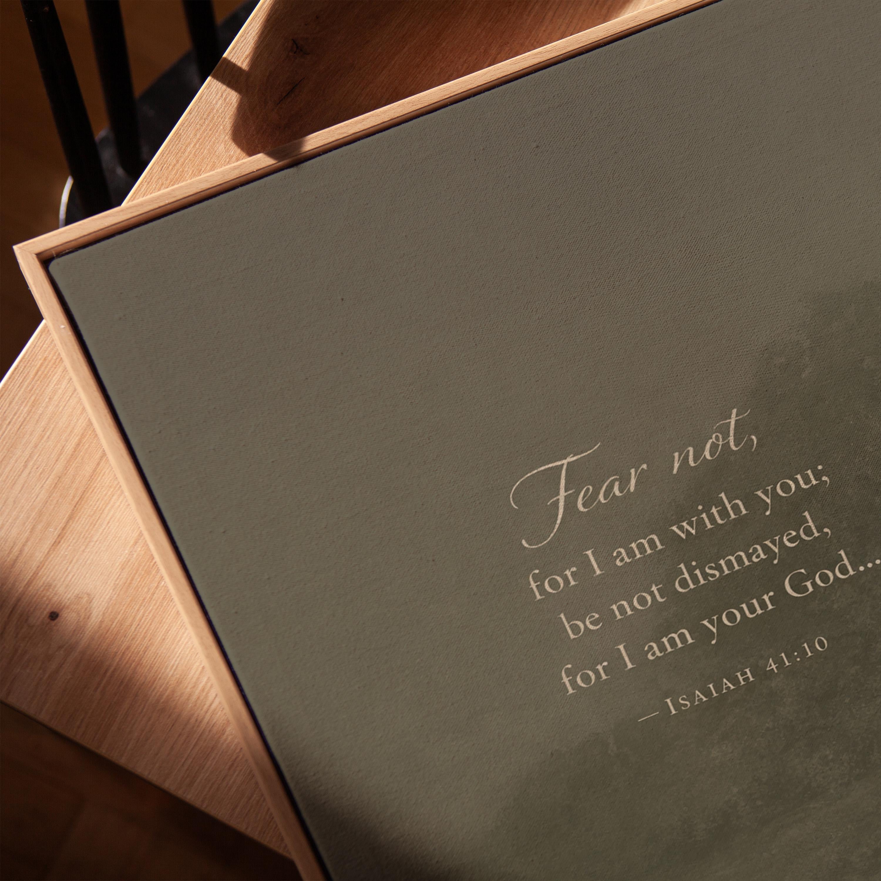 Isaiah 41:10 Wall Art | Fear Not Christian Scripture Print | Moody Neutral Landscape Decor | Encouraging Bible Verse Wall Art