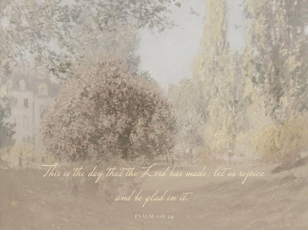 This Is the Day Canvas | Monet-Inspired Parc Monceau Christian Decor | Impressionist Christian Wall Art | Faith Gift | T0014