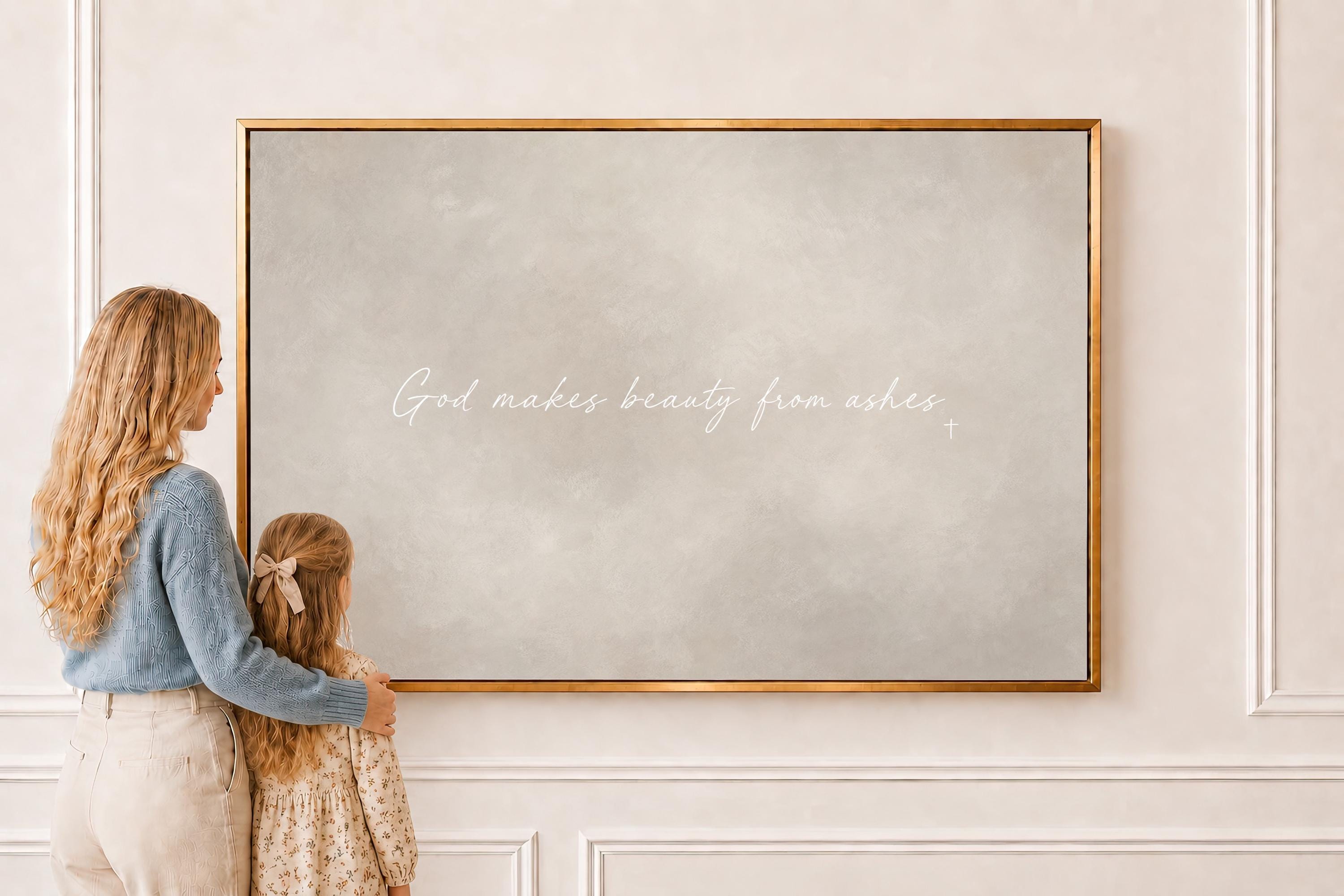 Beauty from Ashes Canvas | Beauty From Ashes Framed Canvas Christian Wall Art | Faith Gift for Her | C0020