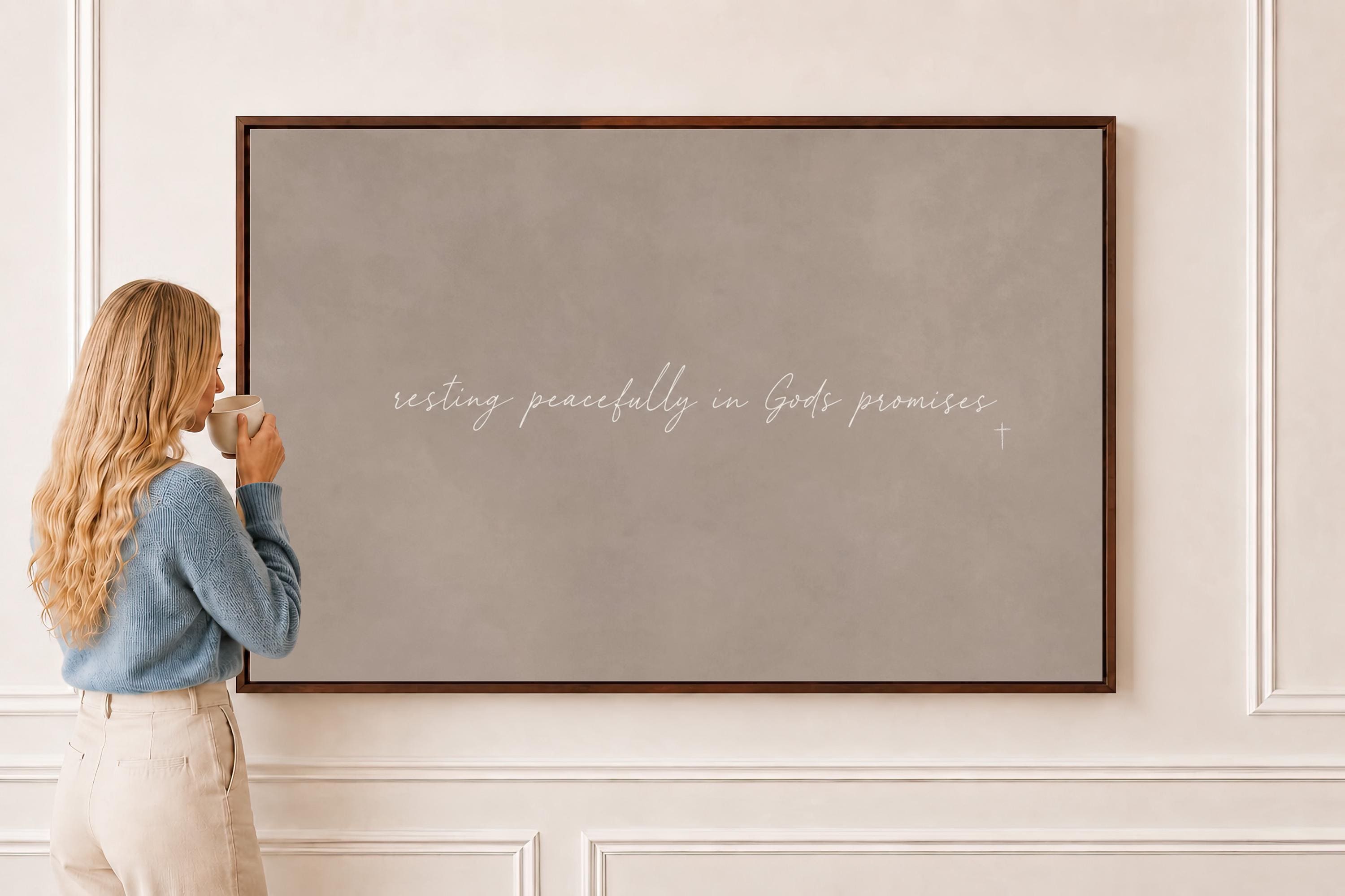 Resting in God Canvas | Resting Peacefully in God Framed Canvas Christian Wall Art | Faith Gift for Her | C0013