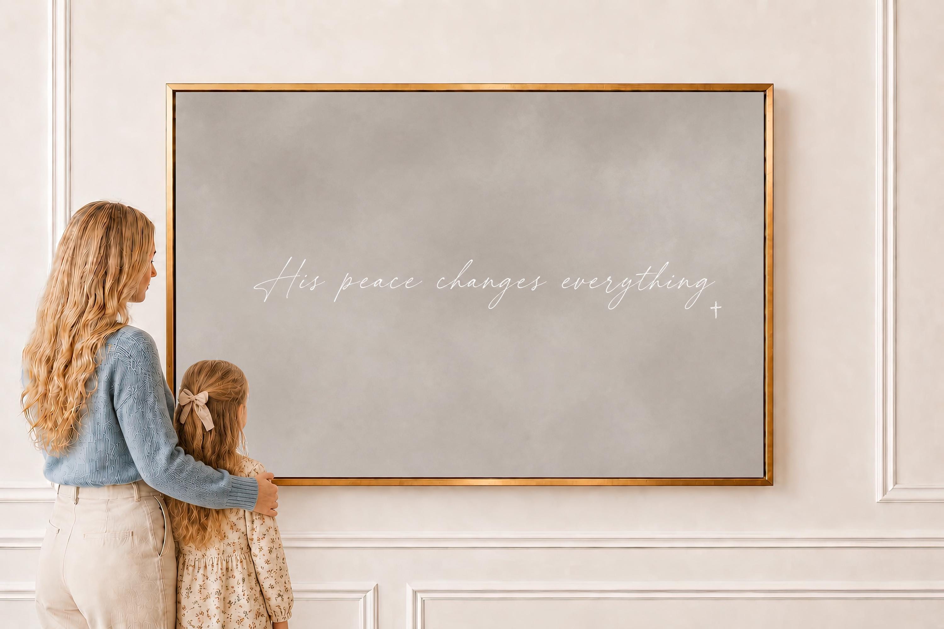 His Peace Canvas | His Peace Changes Everything Framed Canvas Christian Wall Art | Faith Gift for Her | C0017