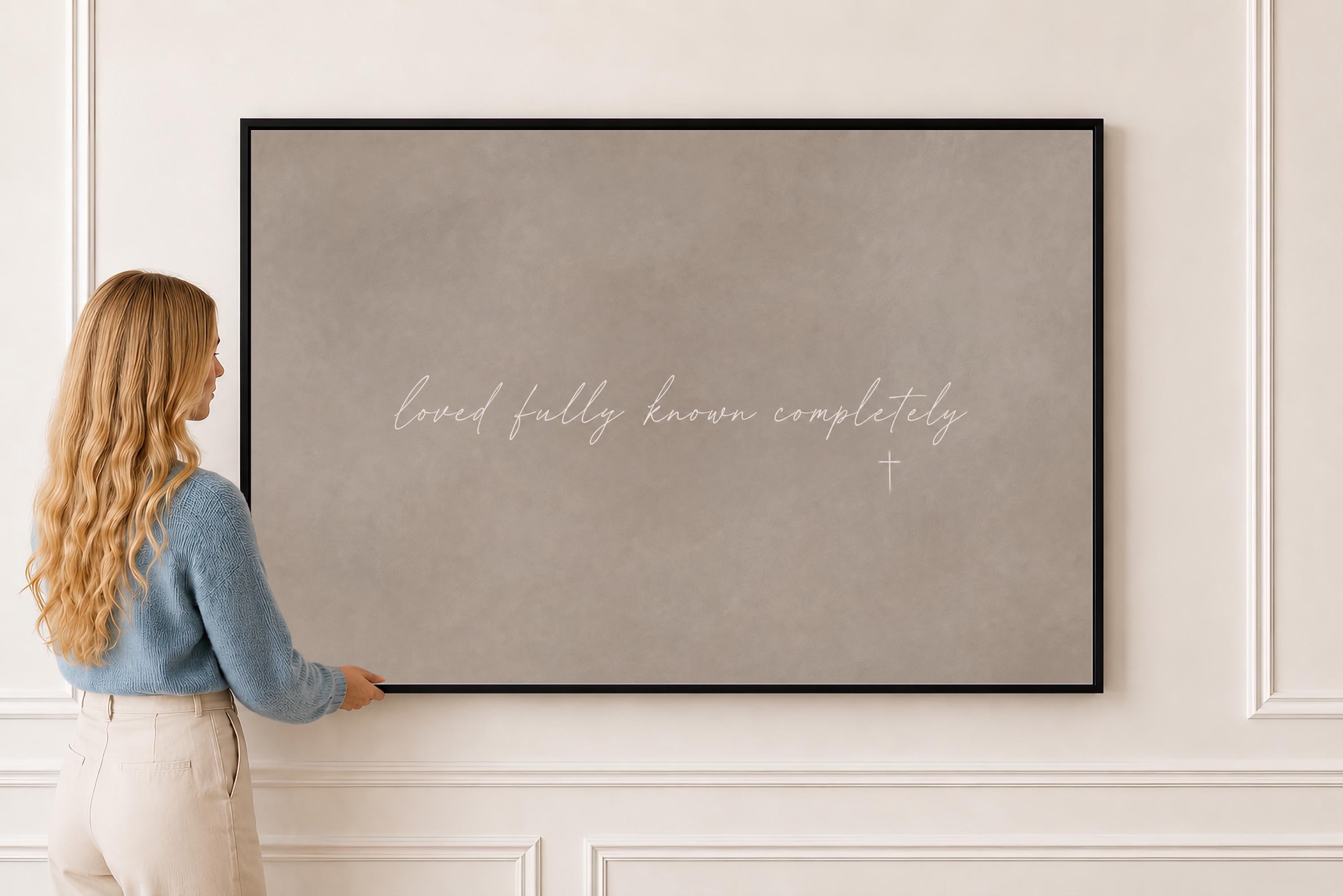 Loved Fully Canvas | Loved Fully Known Completely Framed Canvas Christian Wall Art | Faith Gift for Her | C0016