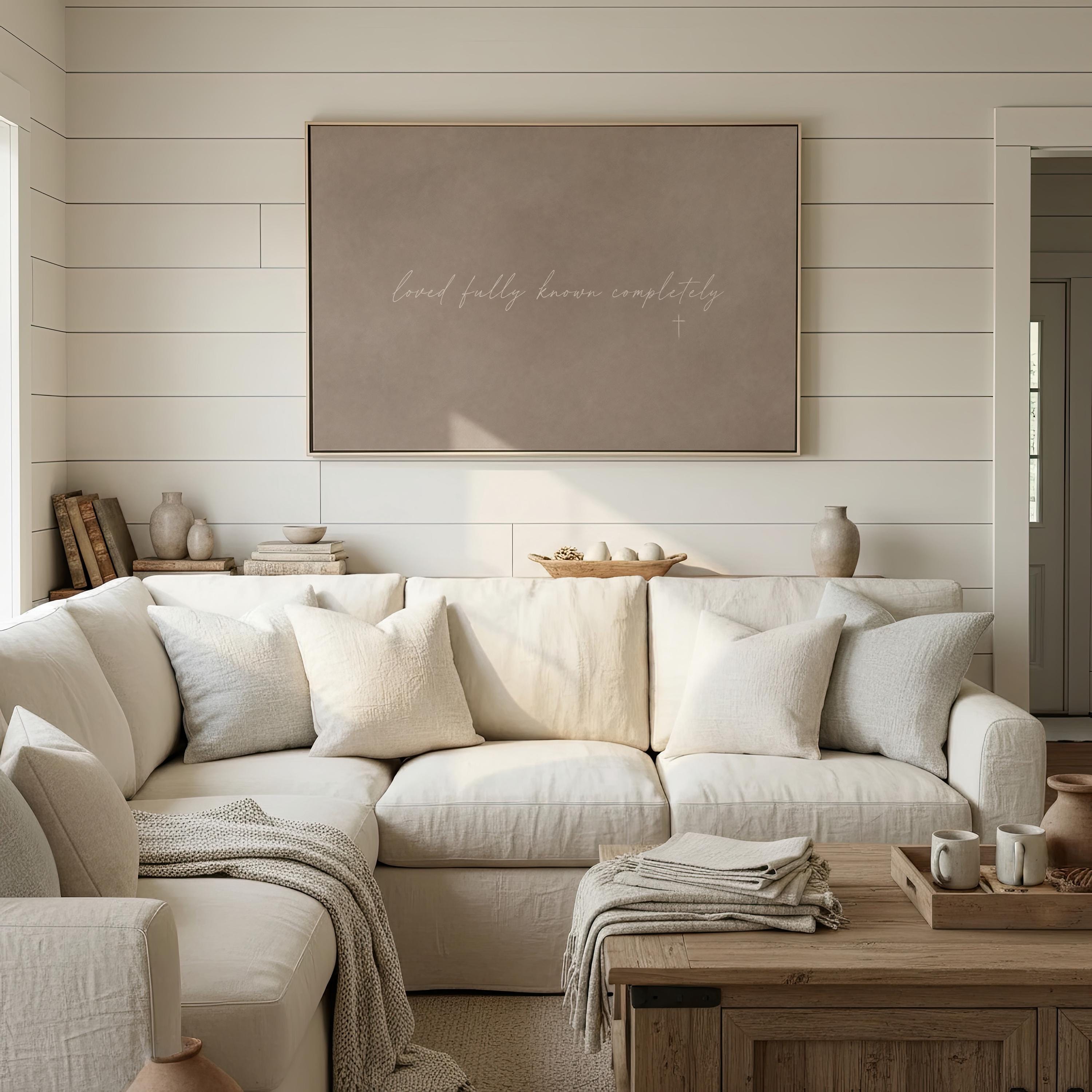 Loved Fully Canvas | Loved Fully Known Completely Framed Canvas Christian Wall Art | Faith Gift for Her | C0016