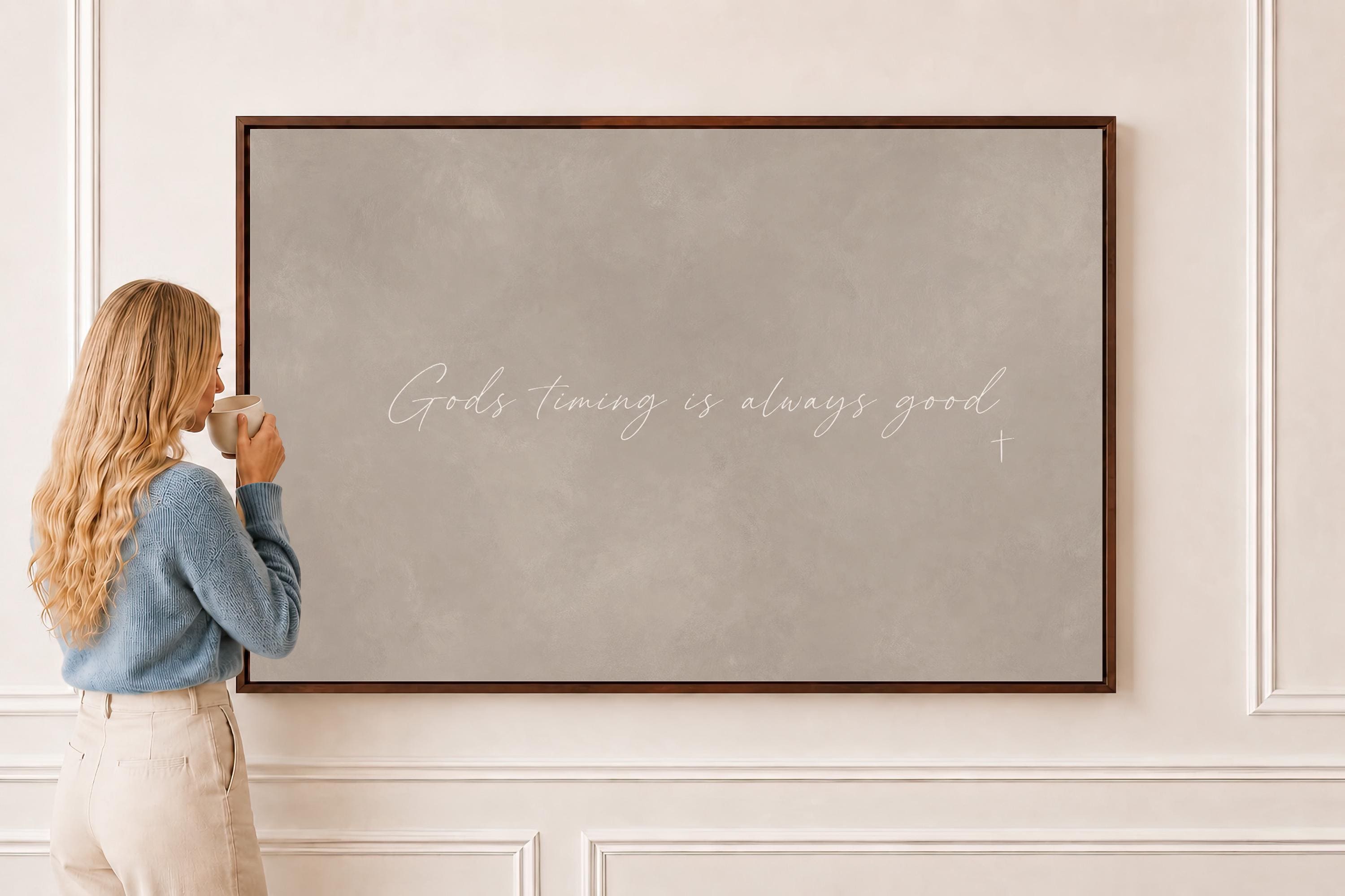 Gods Timing Canvas | God's Timing Is Always Good Framed Canvas Christian Wall Art | Faith Gift for Her | C0003