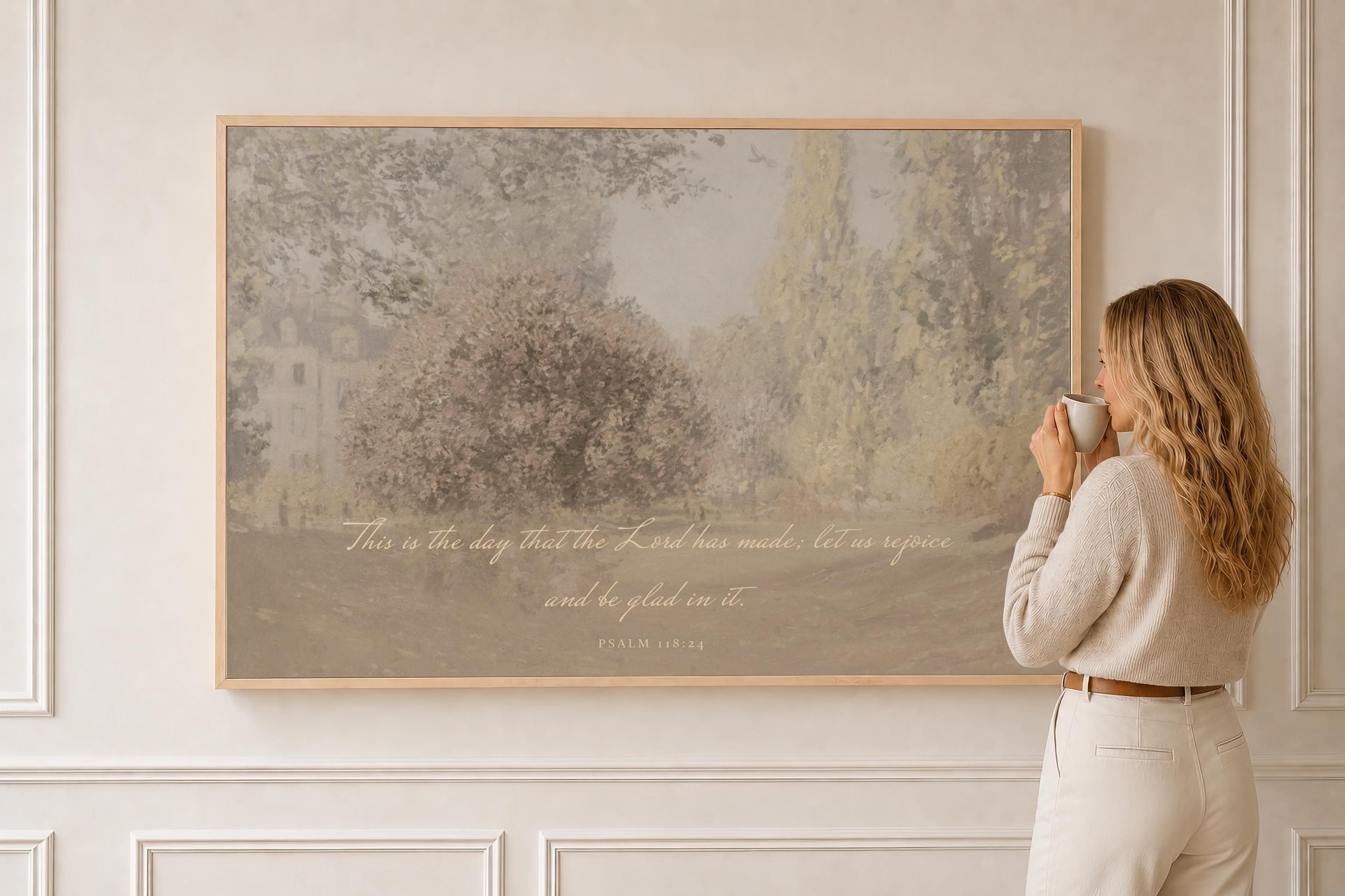 This Is the Day Canvas | Monet-Inspired Parc Monceau Christian Decor | Impressionist Christian Wall Art | Faith Gift | T0014