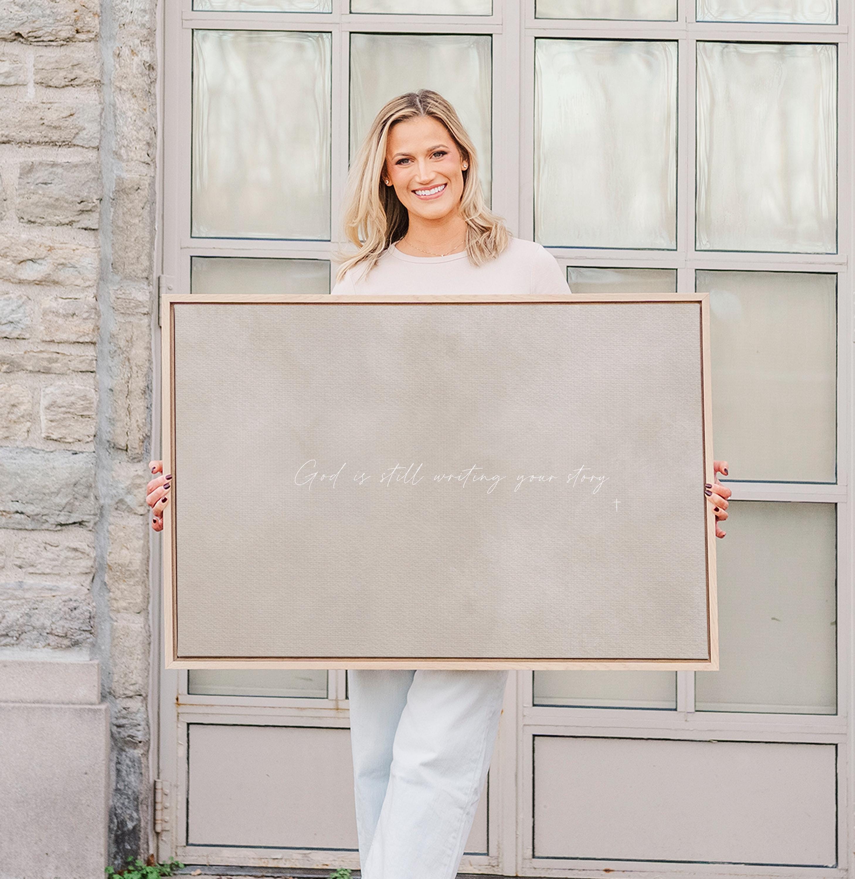 Your Story Canvas | Still Writing Your Story Framed Canvas Christian Wall Art | Faith Gift for Her | C0007