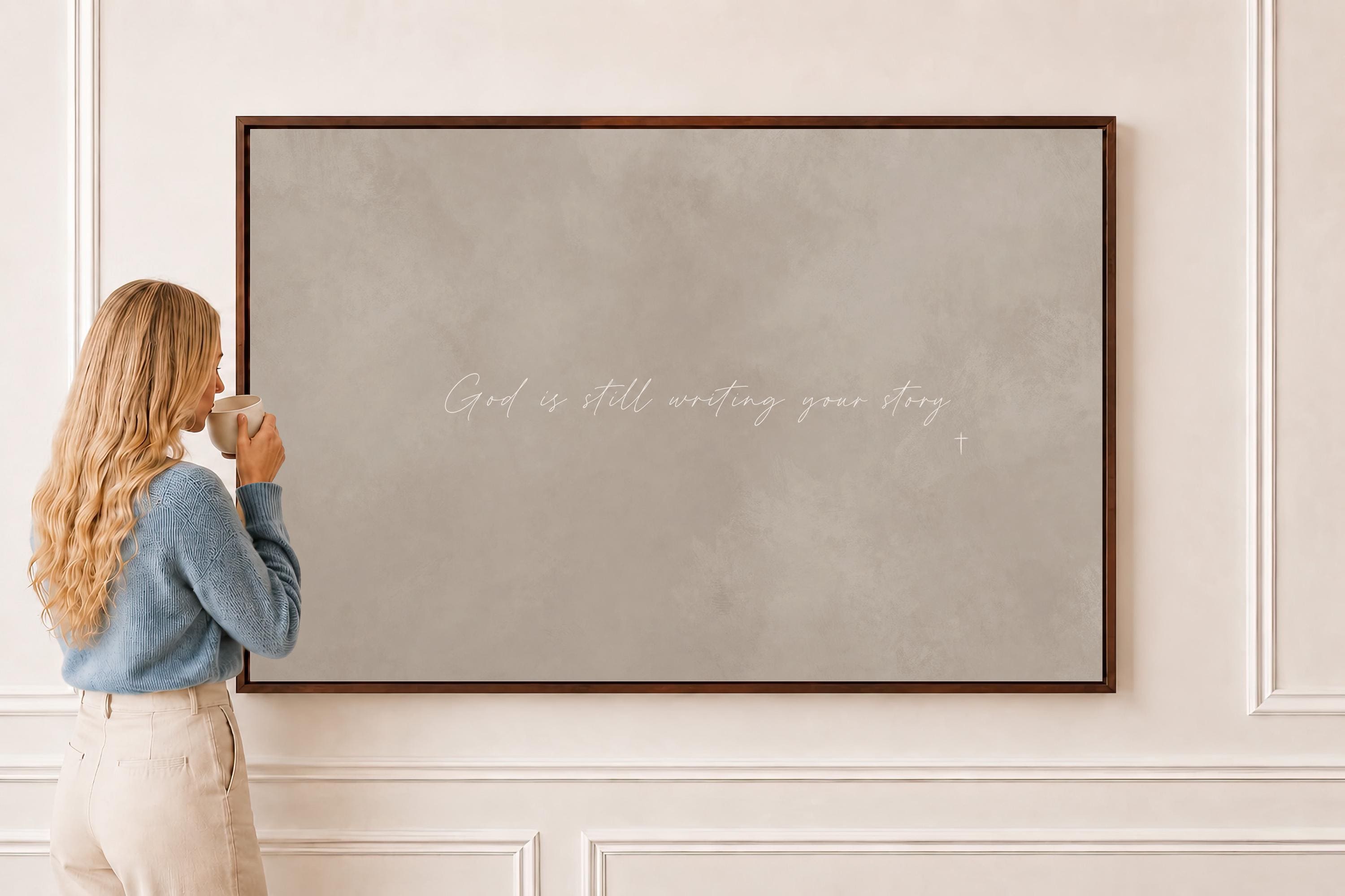 Your Story Canvas | Still Writing Your Story Framed Canvas Christian Wall Art | Faith Gift for Her | C0007
