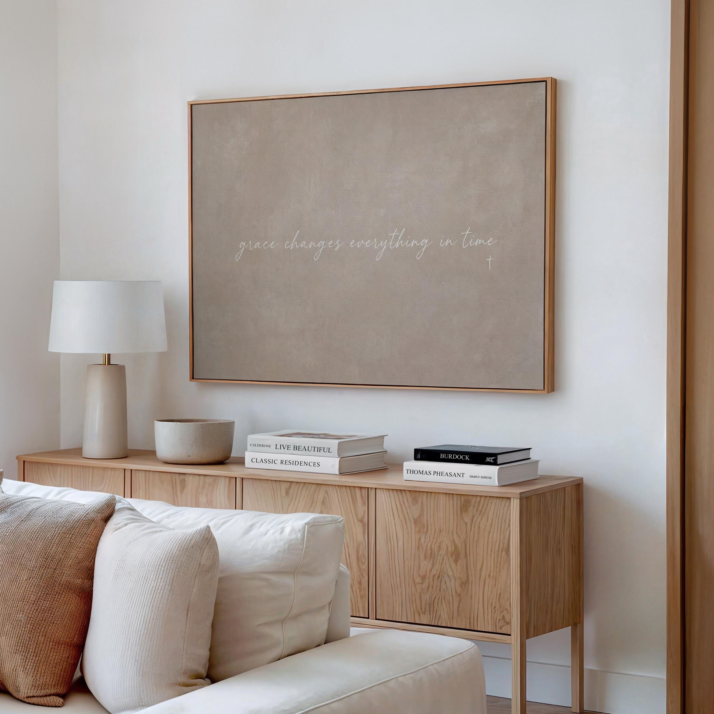 Grace Changes Canvas | Grace Changes Everything Framed Canvas Christian Wall Art | Faith Gift for Her | C0014