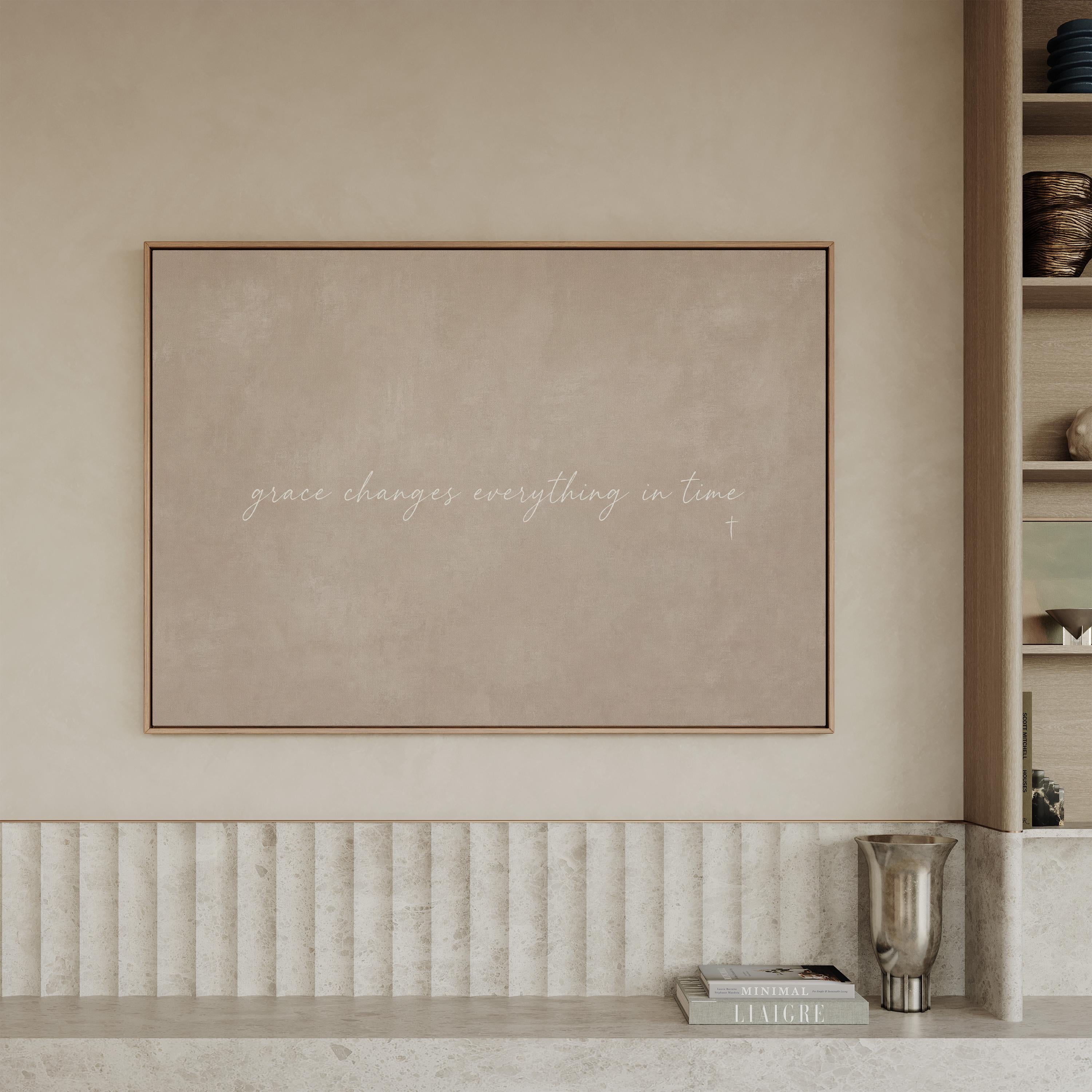 Grace Changes Canvas | Grace Changes Everything Framed Canvas Christian Wall Art | Faith Gift for Her | C0014