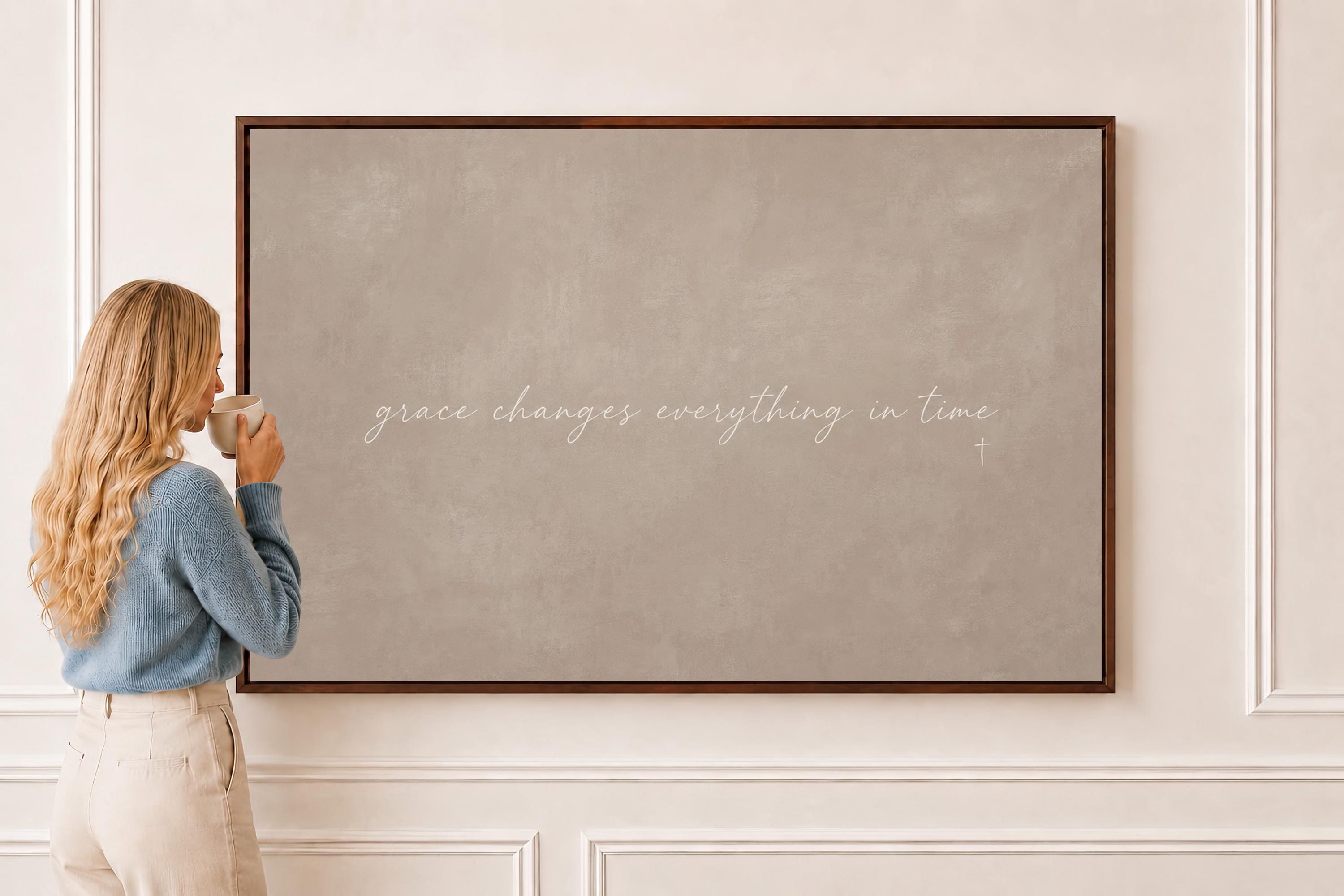 Grace Changes Canvas | Grace Changes Everything Framed Canvas Christian Wall Art | Faith Gift for Her | C0014