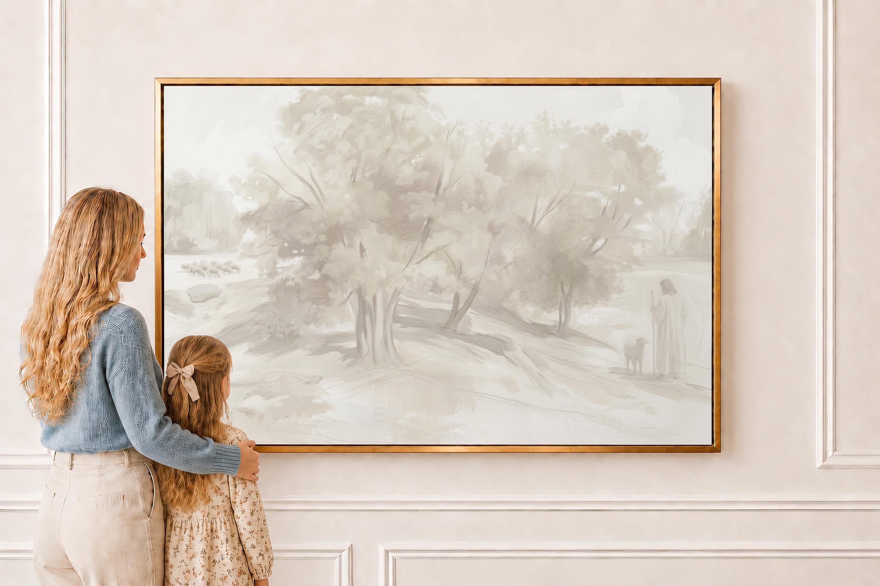Farmhouse Faith Canvas | Corot Oak Grove Christian Wall Art Print | Impressionist Christian Wall Art | Faith Gift | G0001