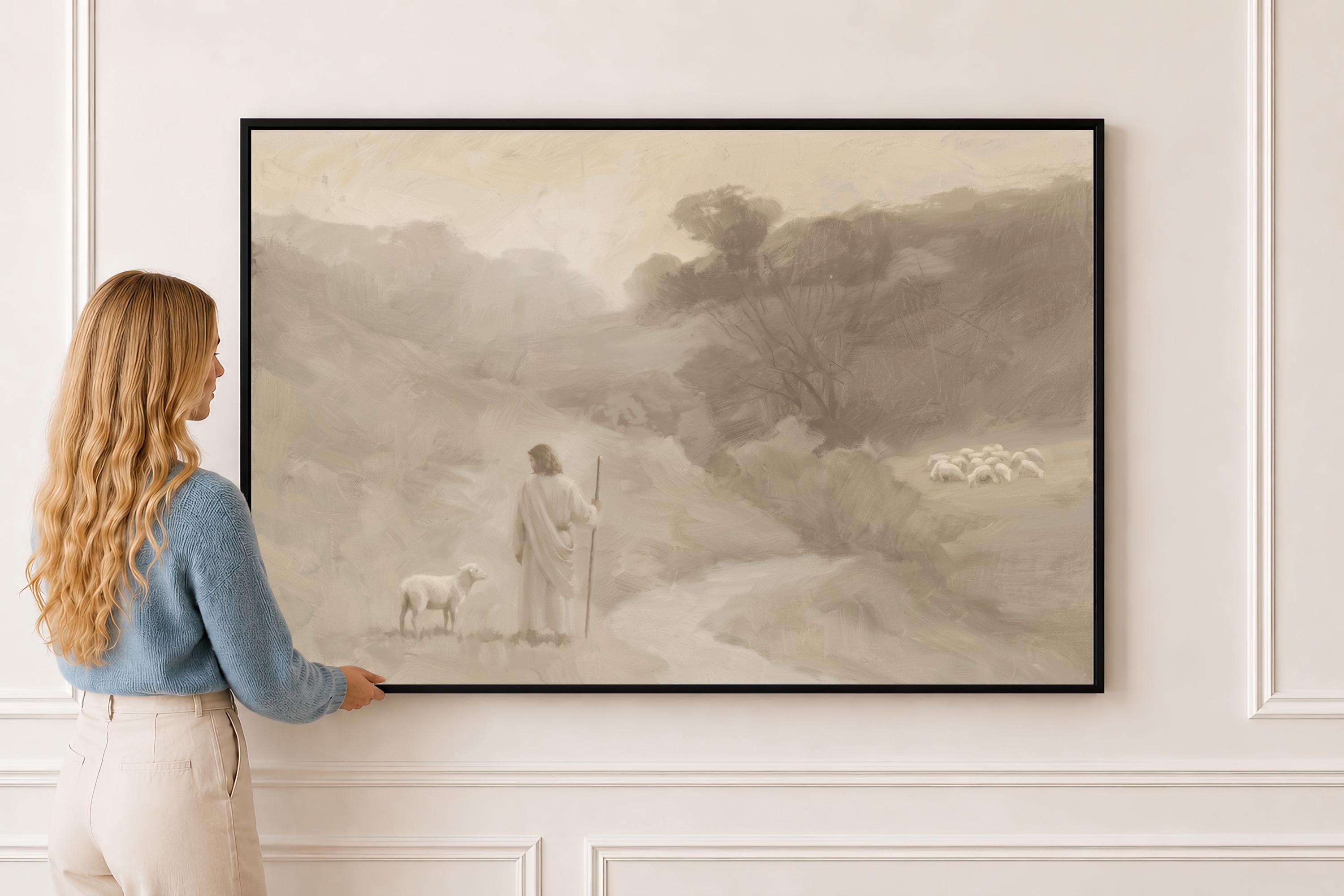 Farmhouse Faith Canvas | Dusk Path Hollow Christian Wall Art Print | Moody Christian Wall Art | Faith Gift | G0004