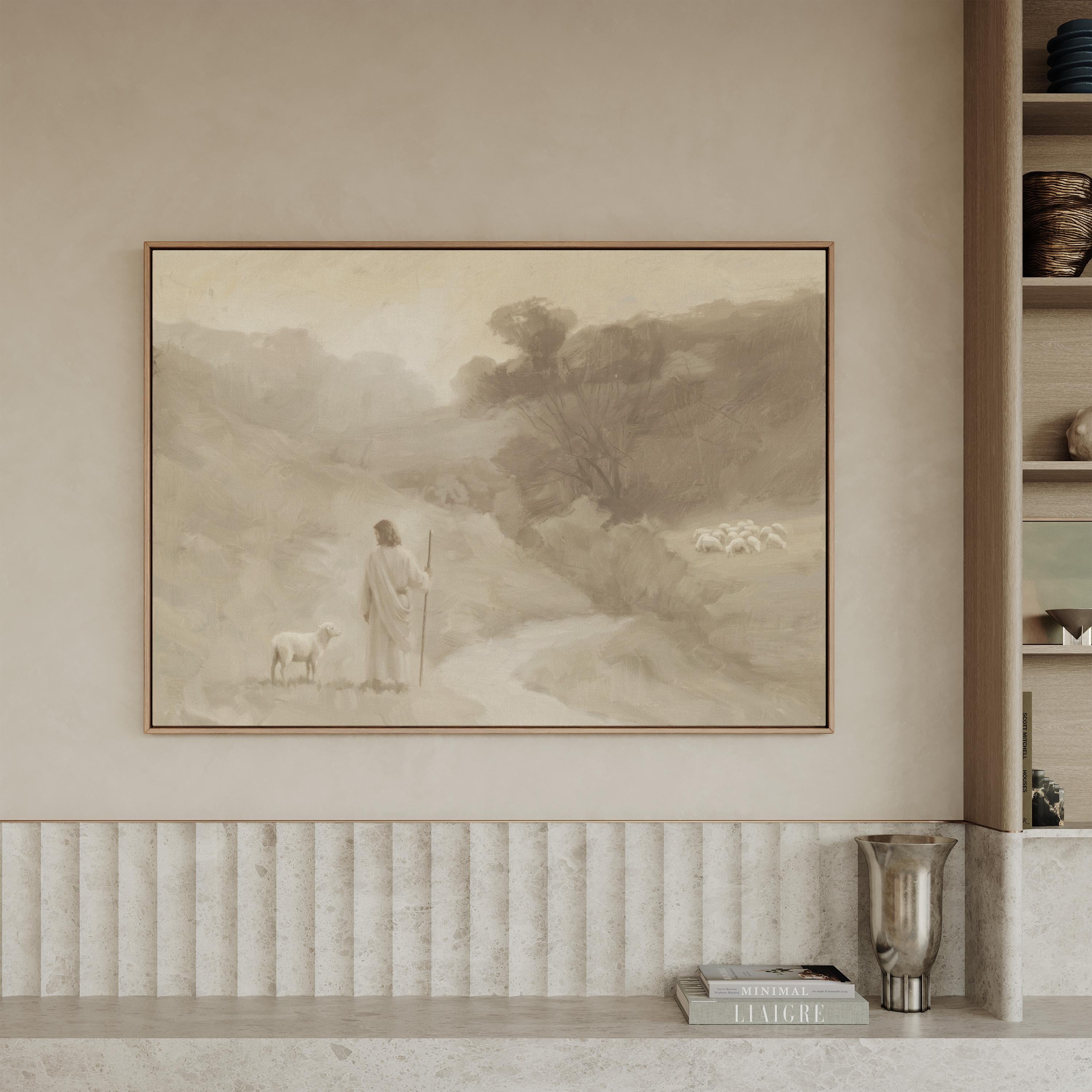 Farmhouse Faith Canvas | Dusk Path Hollow Christian Wall Art Print | Moody Christian Wall Art | Faith Gift | G0004