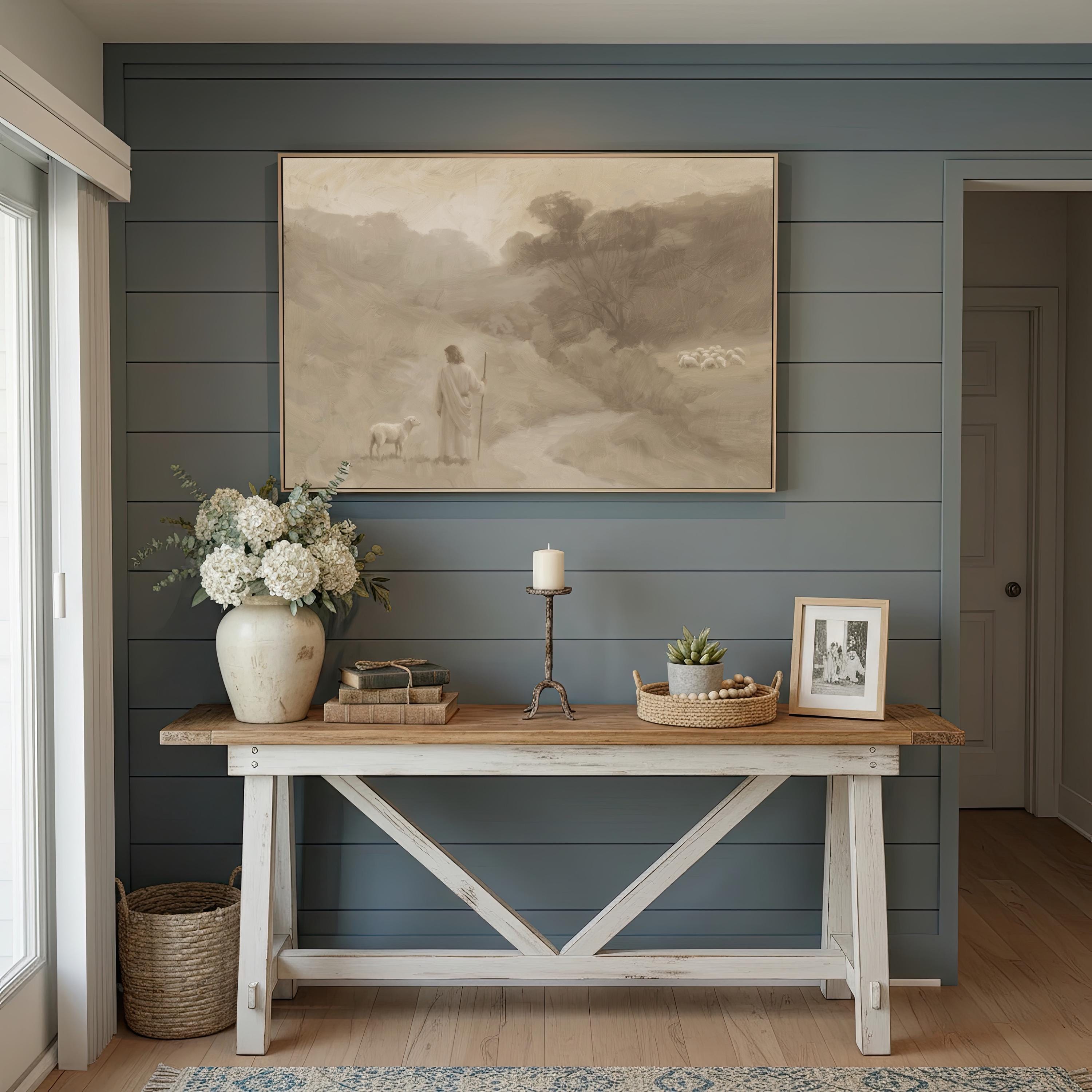 Farmhouse Faith Canvas | Dusk Path Hollow Christian Wall Art Print | Moody Christian Wall Art | Faith Gift | G0004