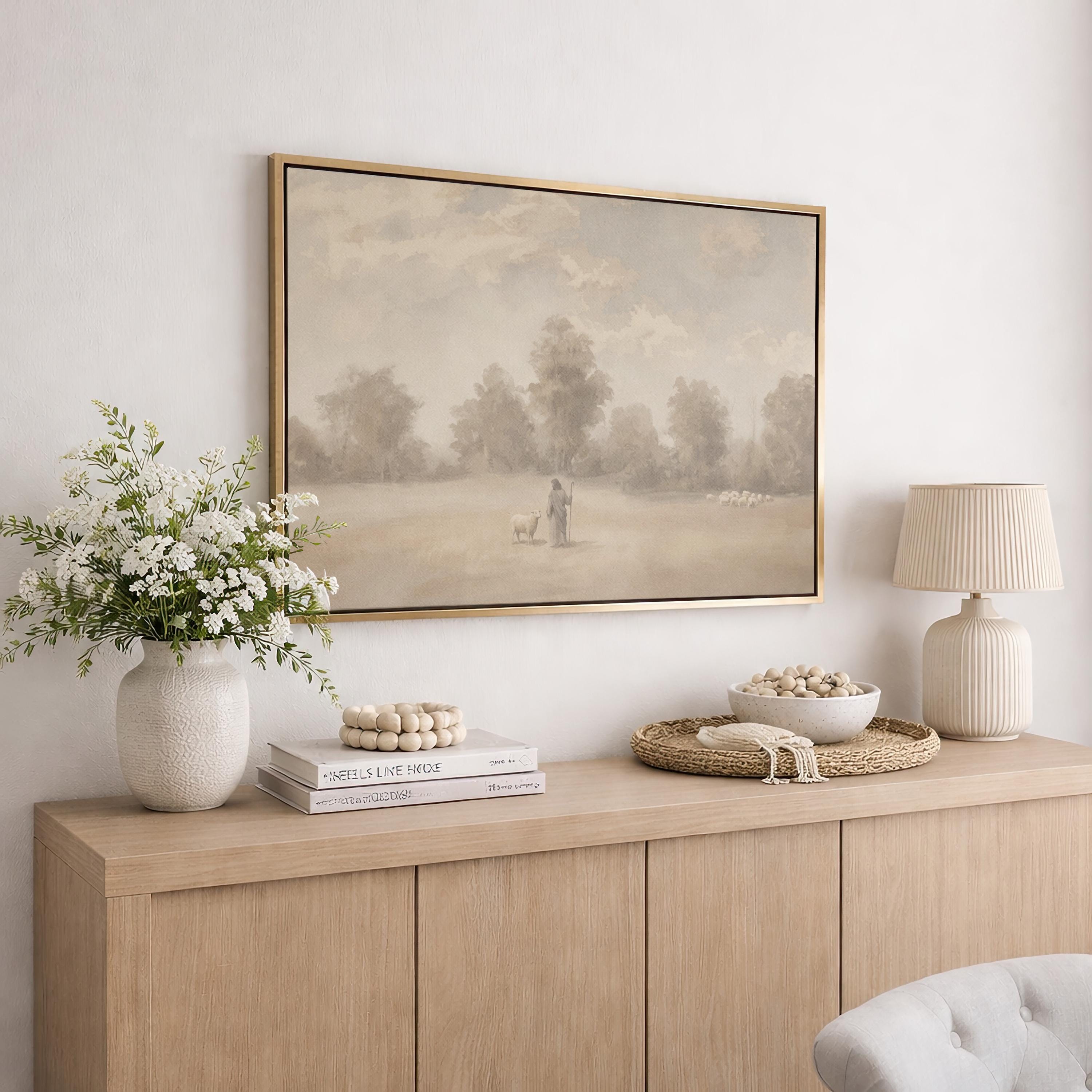 Be Still Canvas | Hazy Treeline Christian Wall Art Print | Moody Christian Wall Art | Faith Gift | F0007