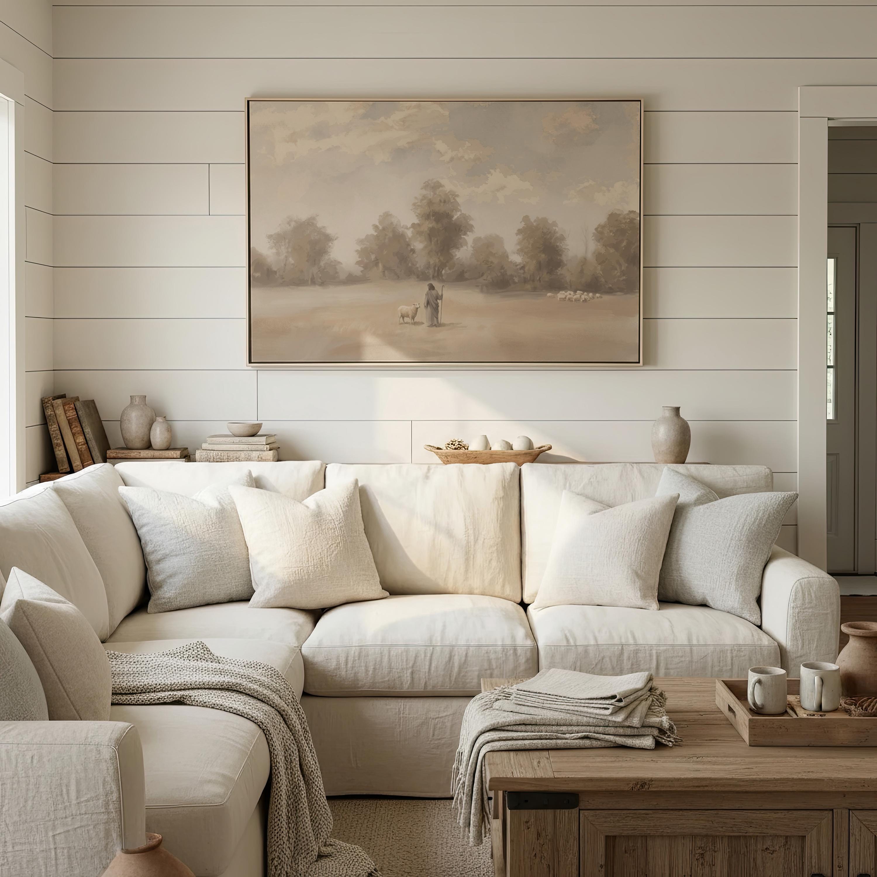 Be Still Canvas | Hazy Treeline Christian Wall Art Print | Moody Christian Wall Art | Faith Gift | F0007