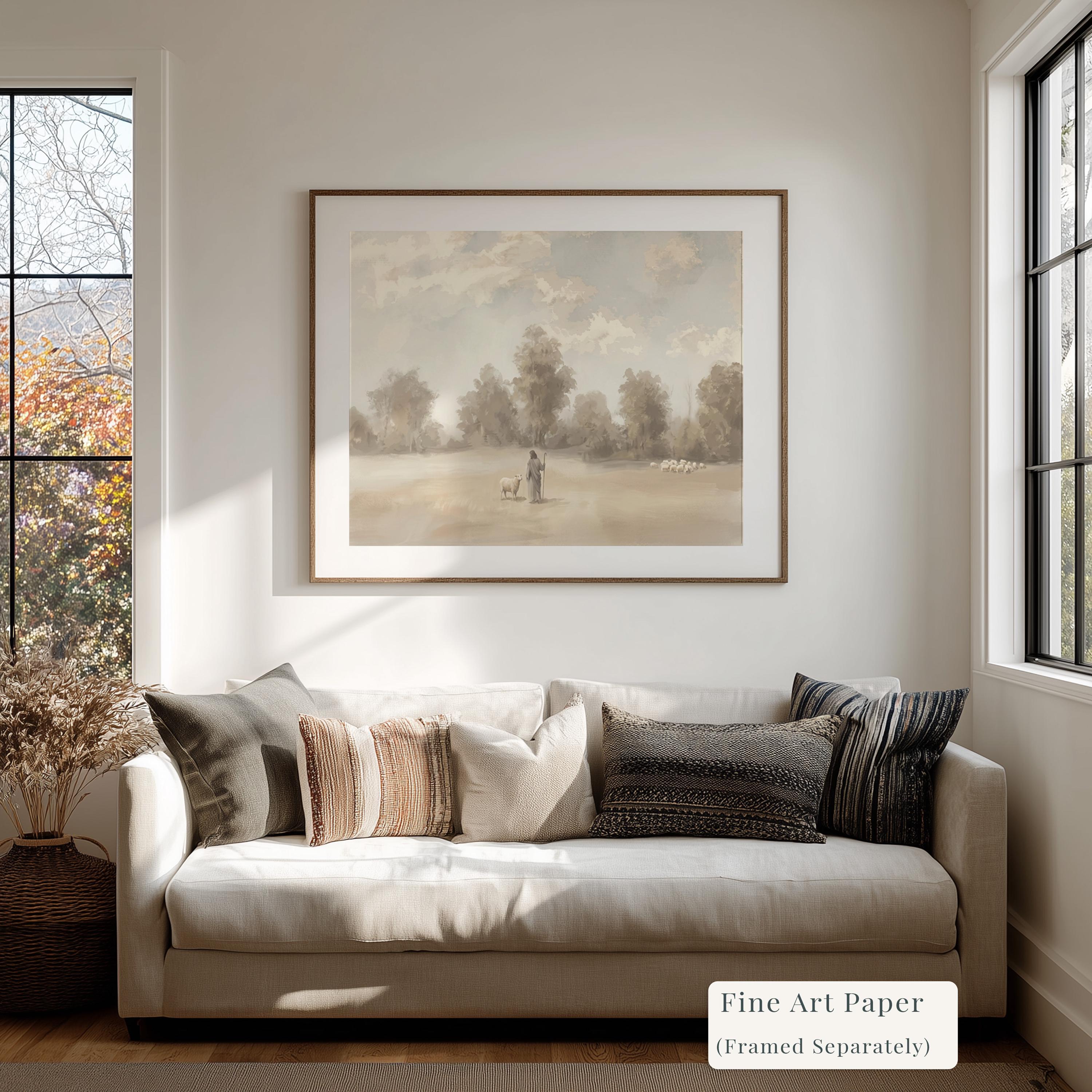 Be Still Canvas | Hazy Treeline Christian Wall Art Print | Moody Christian Wall Art | Faith Gift | F0007