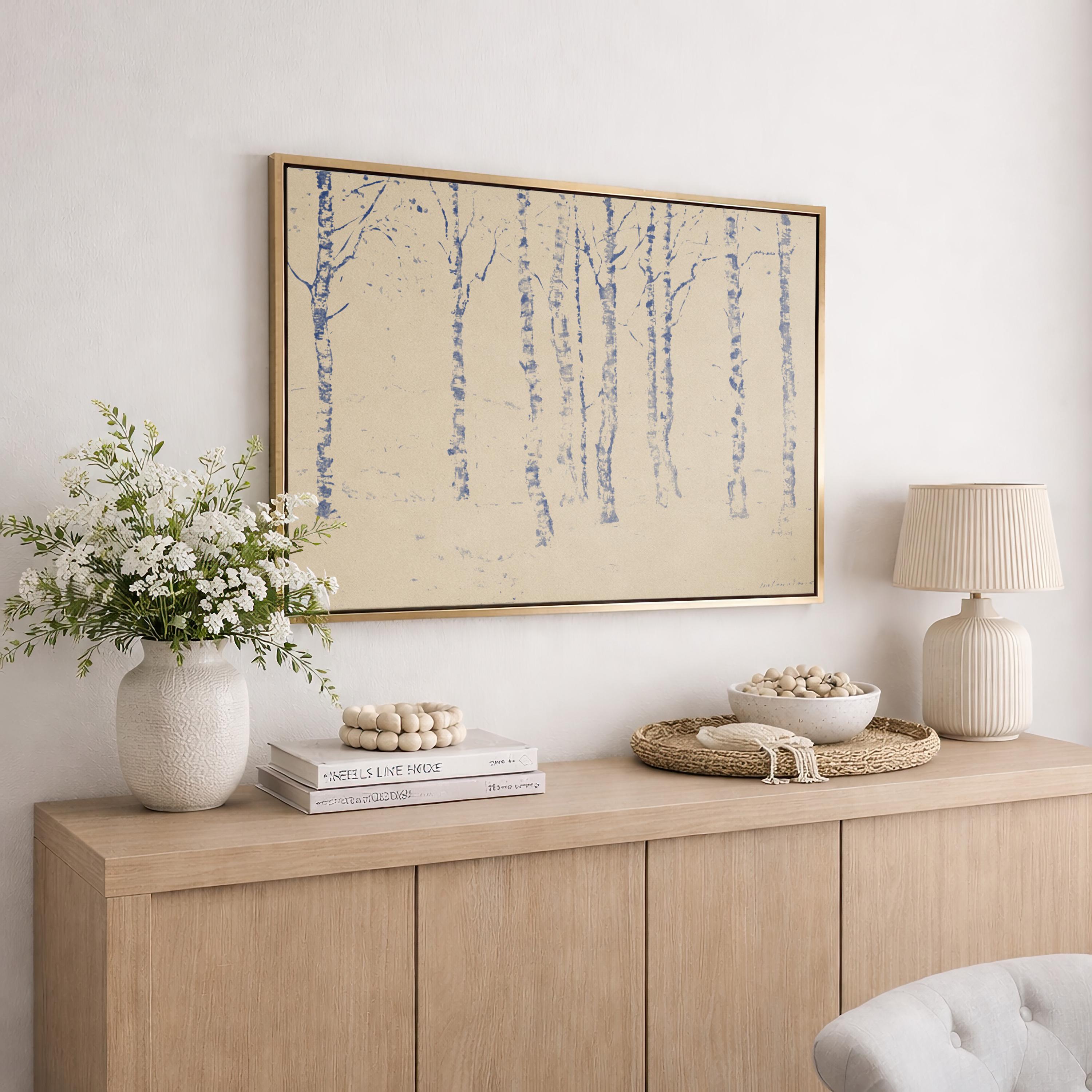 Blue Toile Faith Canvas | Birch Grove Christian Wall Art Print | Neutral Christian Wall Art | Faith Gift | B0001