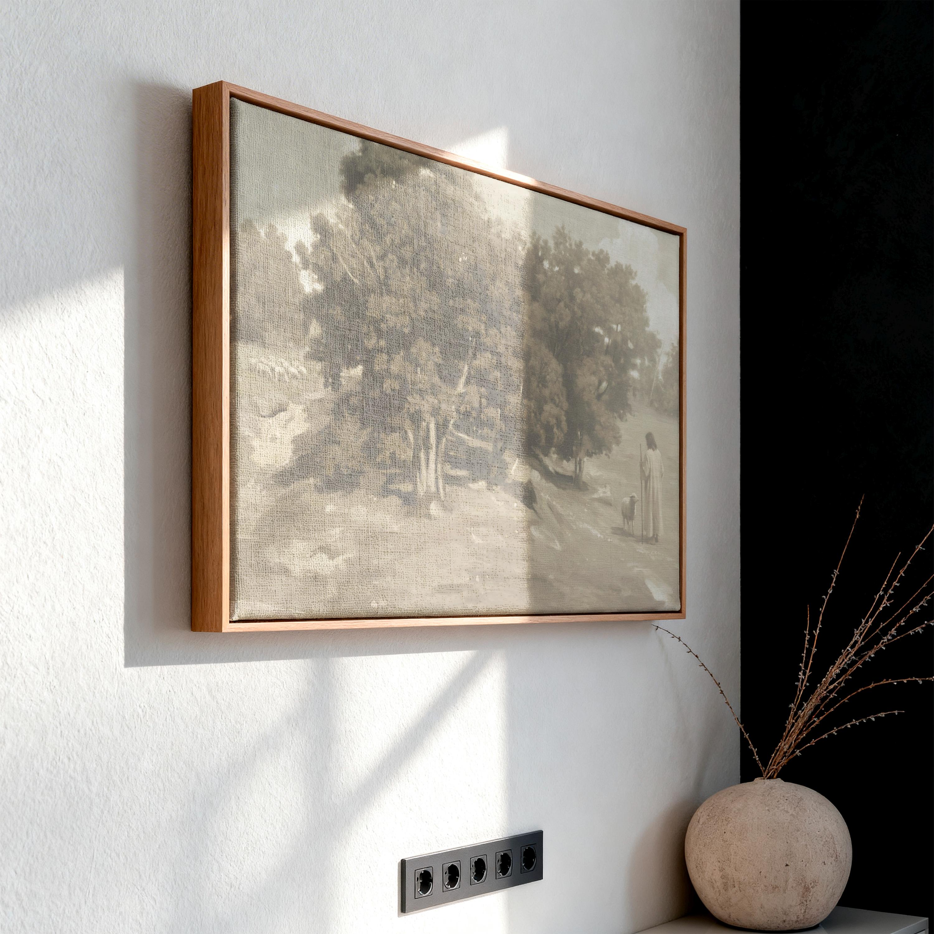 Be Still Canvas | Corot Oak Grove Christian Wall Art Print | Impressionist Christian Wall Art | Faith Gift | F0001