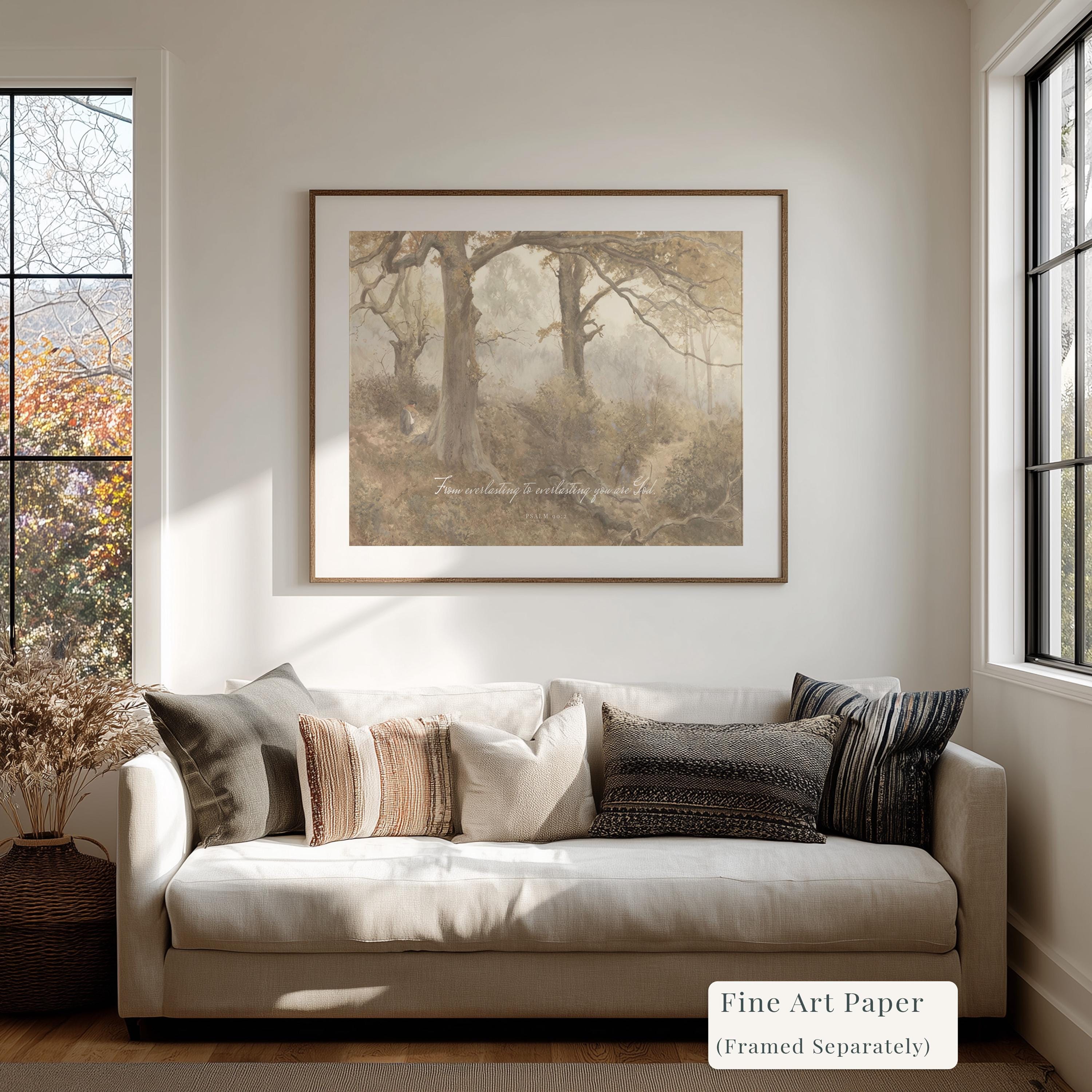 Psalm 90:2 Framed | From Everlasting to Everlasting You Are God | Vintage Christian Wall Art | Faith Gift | T0002
