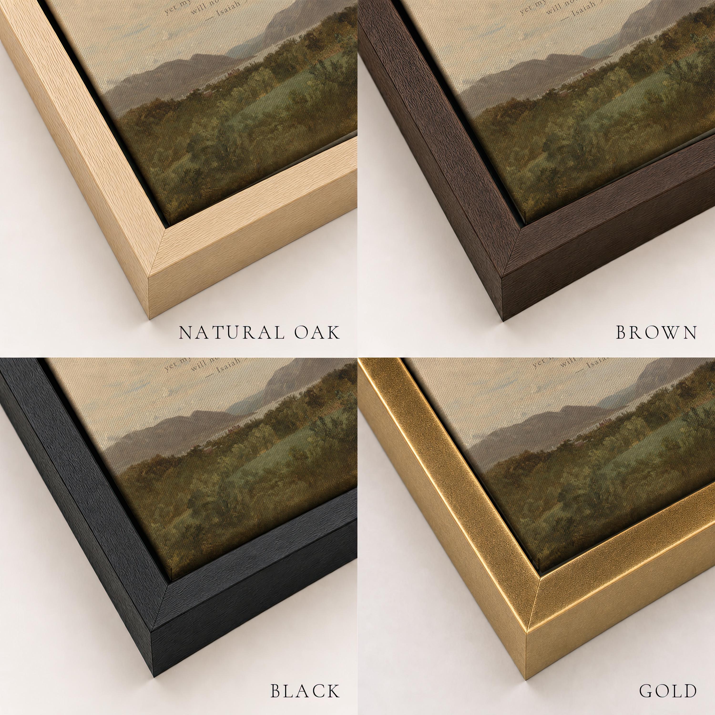 Isaiah 54:10 Wall Art | Though the Mountains Be Shaken Christian Landscape Canvas | Neutral Farmhouse Scripture Decor