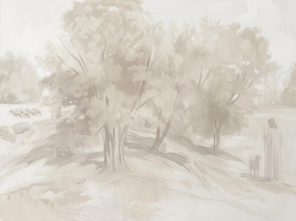 Farmhouse Faith Canvas | Corot Oak Grove Christian Wall Art Print | Impressionist Christian Wall Art | Faith Gift | G0001