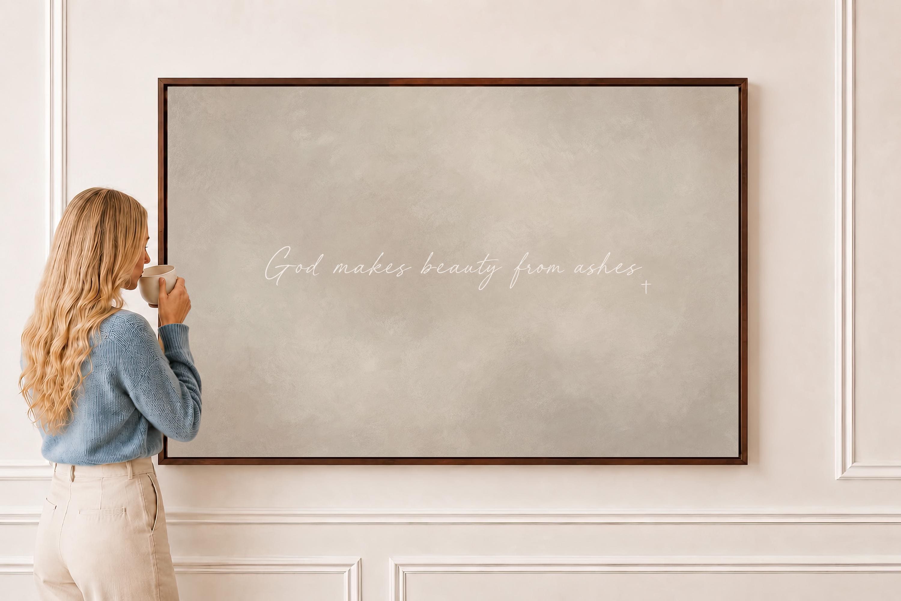 Beauty from Ashes Canvas | Beauty From Ashes Framed Canvas Christian Wall Art | Faith Gift for Her | C0020