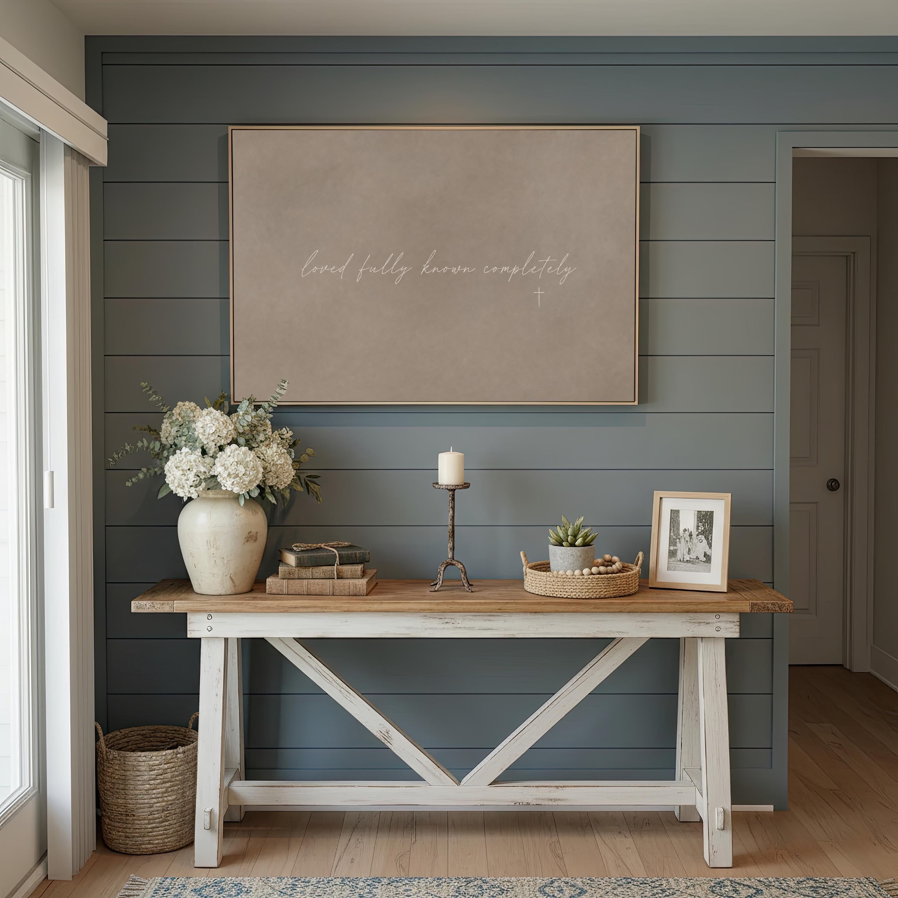 Loved Fully Canvas | Loved Fully Known Completely Framed Canvas Christian Wall Art | Faith Gift for Her | C0016