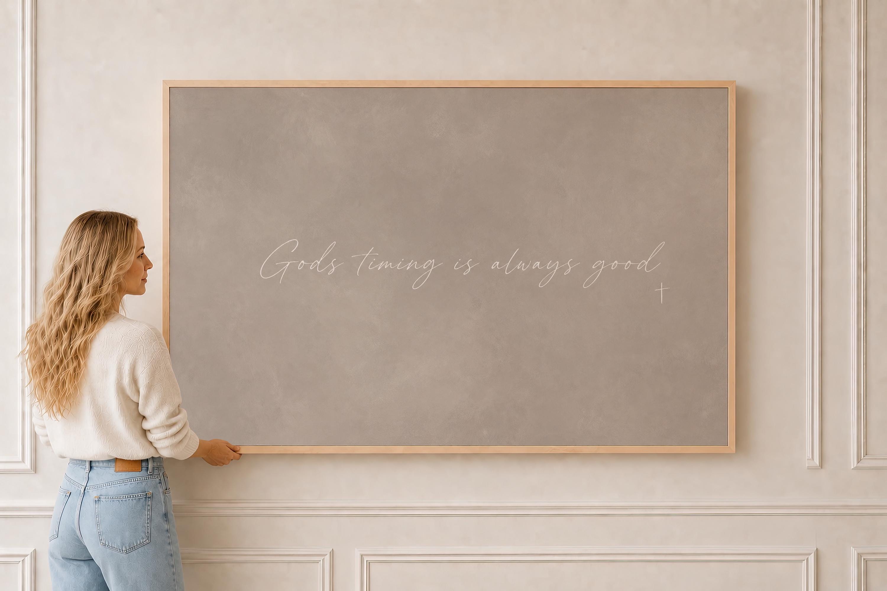 Gods Timing Canvas | God's Timing Is Always Good Framed Canvas Christian Wall Art | Faith Gift for Her | C0003
