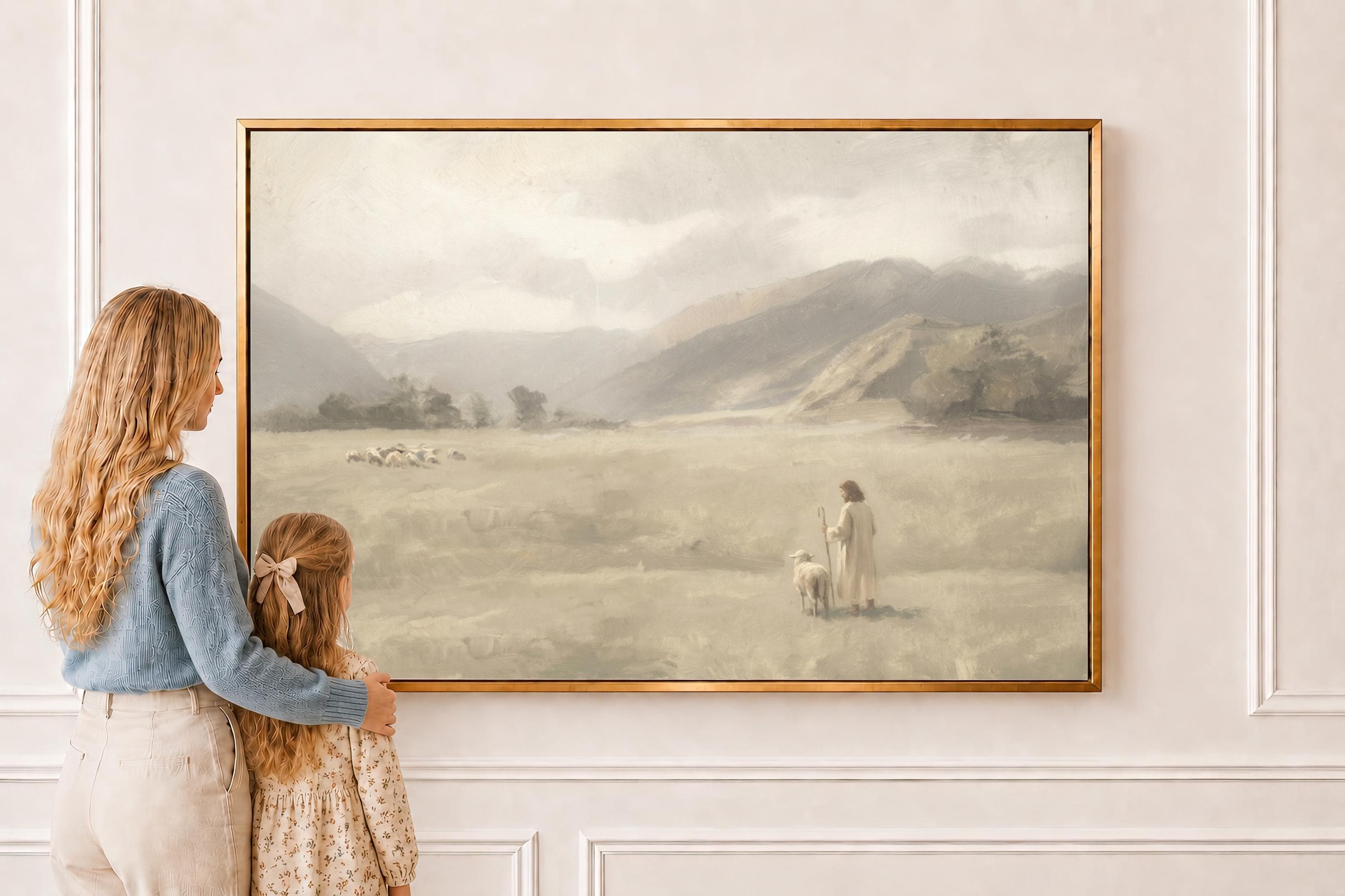Be Still Canvas | Mountain Meadow Christian Wall Art Print | Vintage Christian Wall Art | Faith Gift | F0008