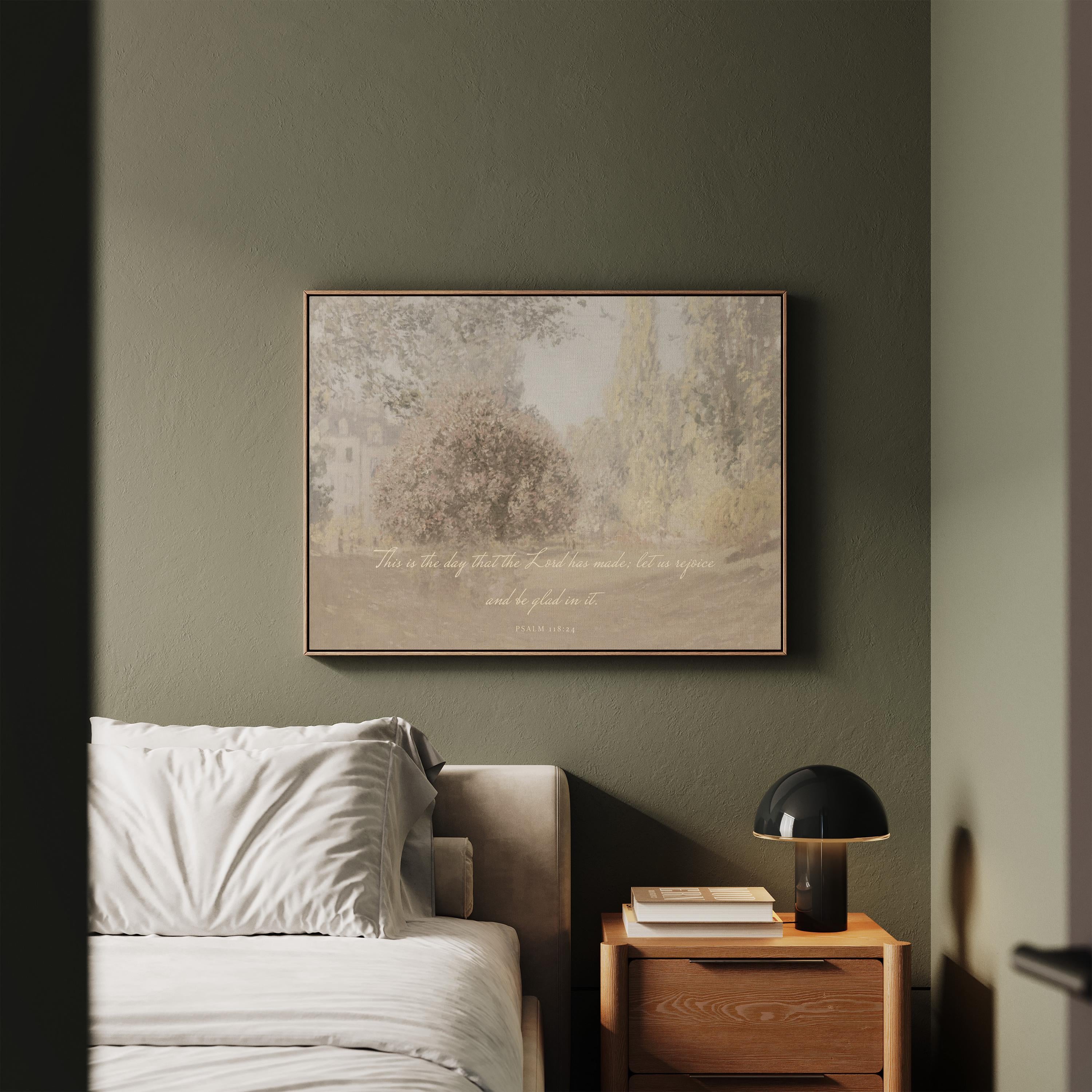 This Is the Day Canvas | Monet-Inspired Parc Monceau Christian Decor | Impressionist Christian Wall Art | Faith Gift | T0014