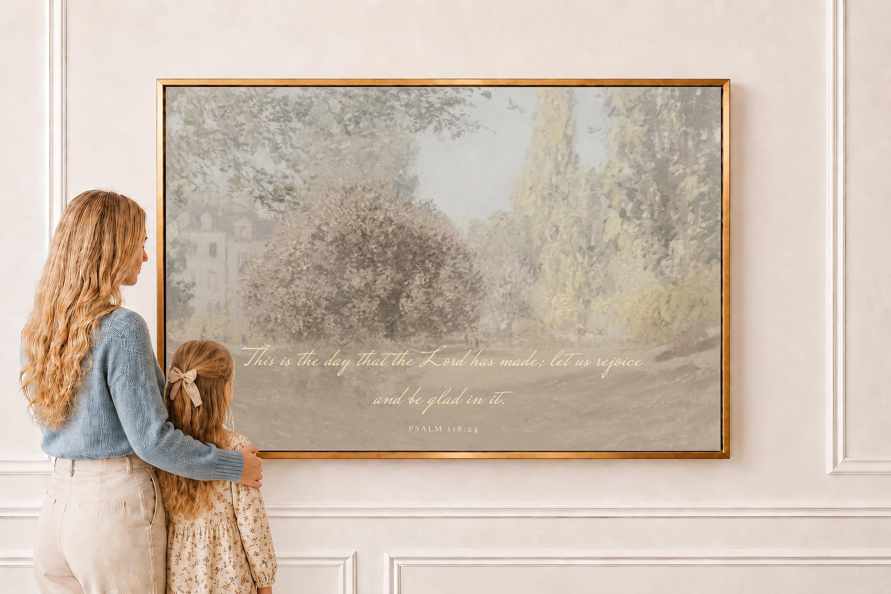 This Is the Day Canvas | Monet-Inspired Parc Monceau Christian Decor | Impressionist Christian Wall Art | Faith Gift | T0014