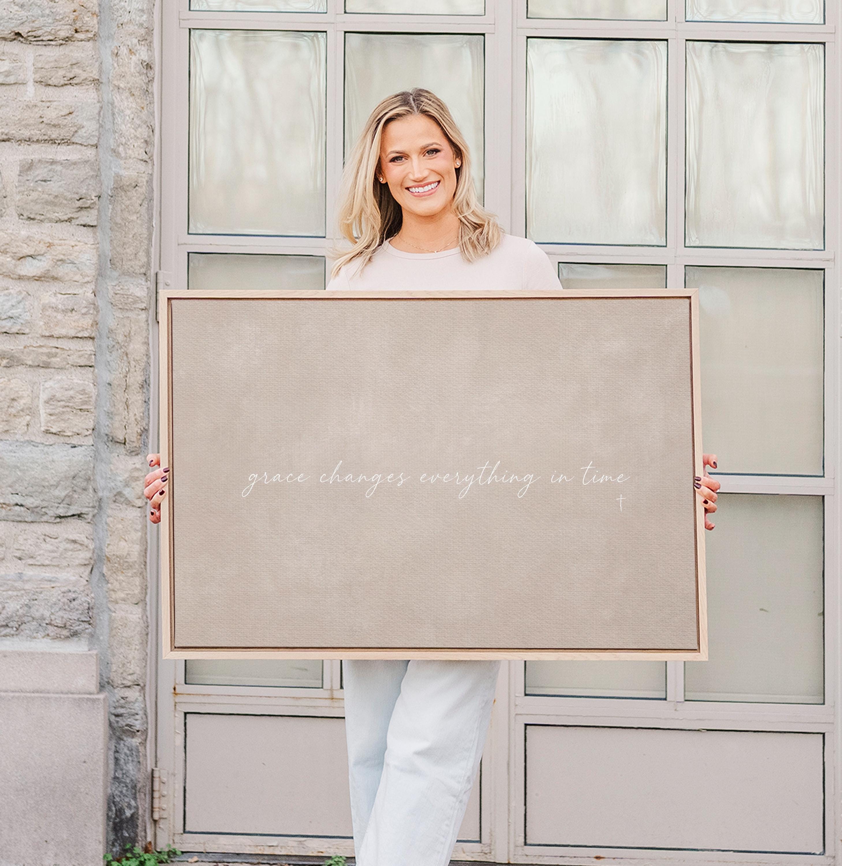 Grace Changes Canvas | Grace Changes Everything Framed Canvas Christian Wall Art | Faith Gift for Her | C0014