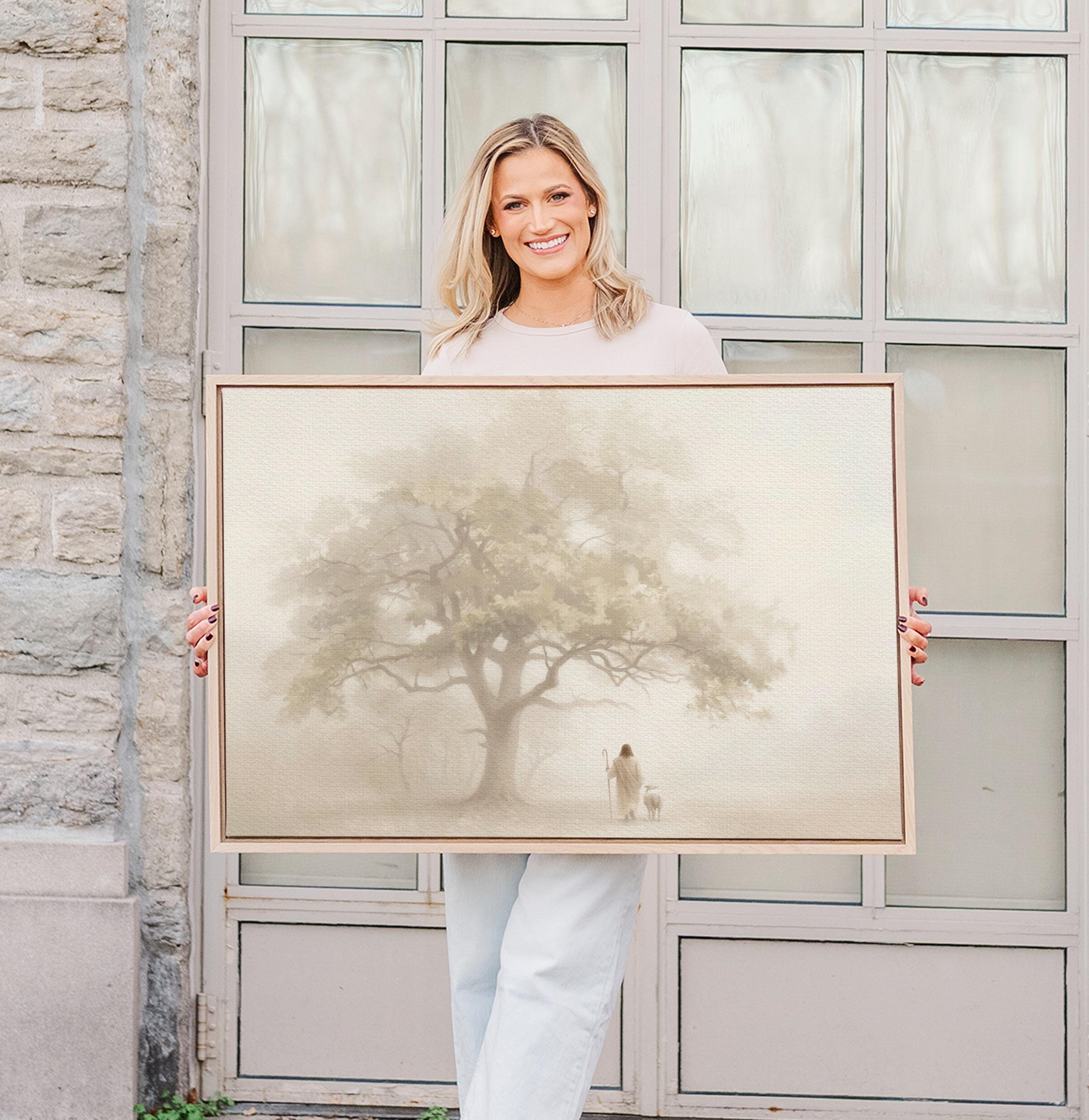 Good Shepherd Canvas | Oak Canopy Christian Wall Art Print | Moody Christian Wall Art | Faith Gift | M0002