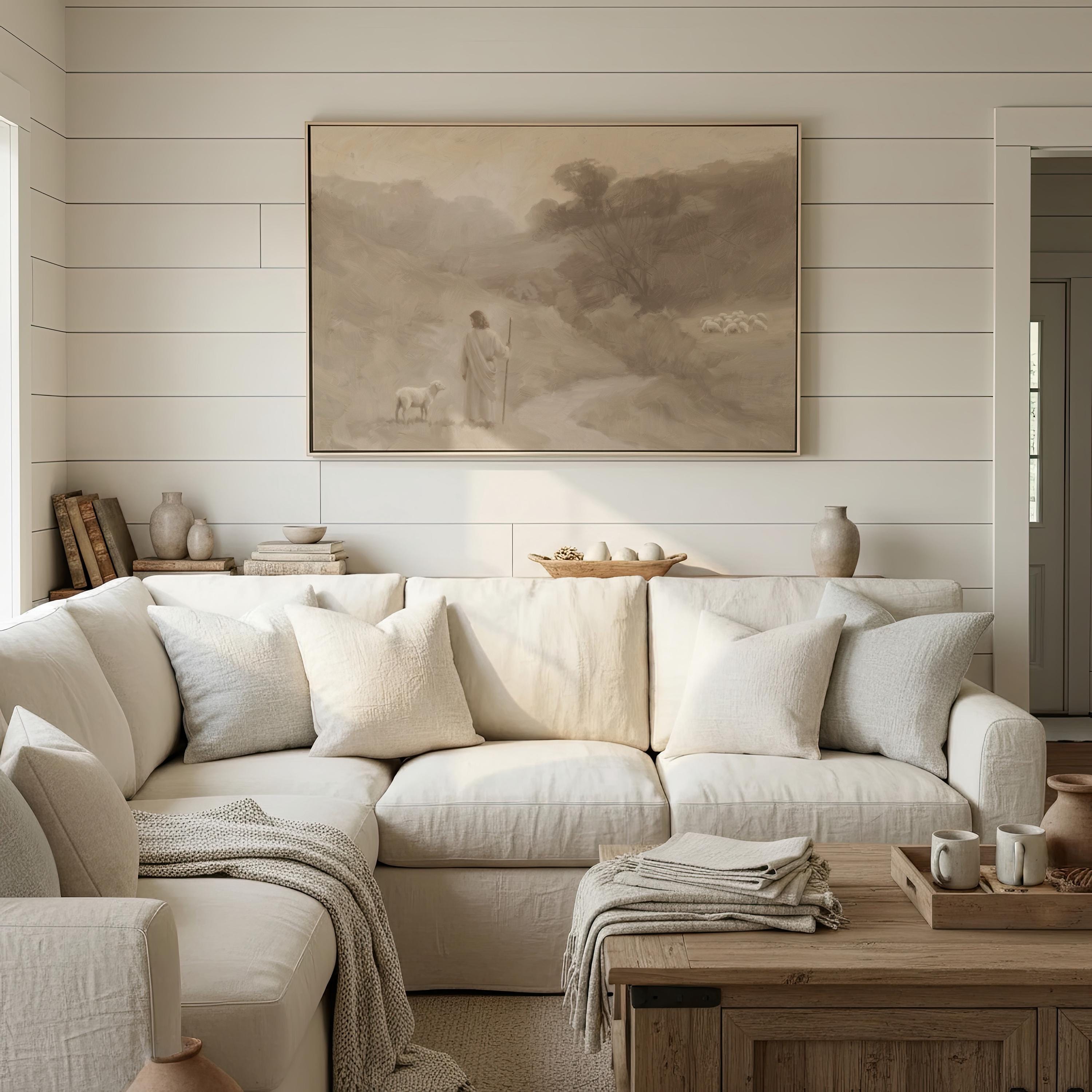 Farmhouse Faith Canvas | Dusk Path Hollow Christian Wall Art Print | Moody Christian Wall Art | Faith Gift | G0004