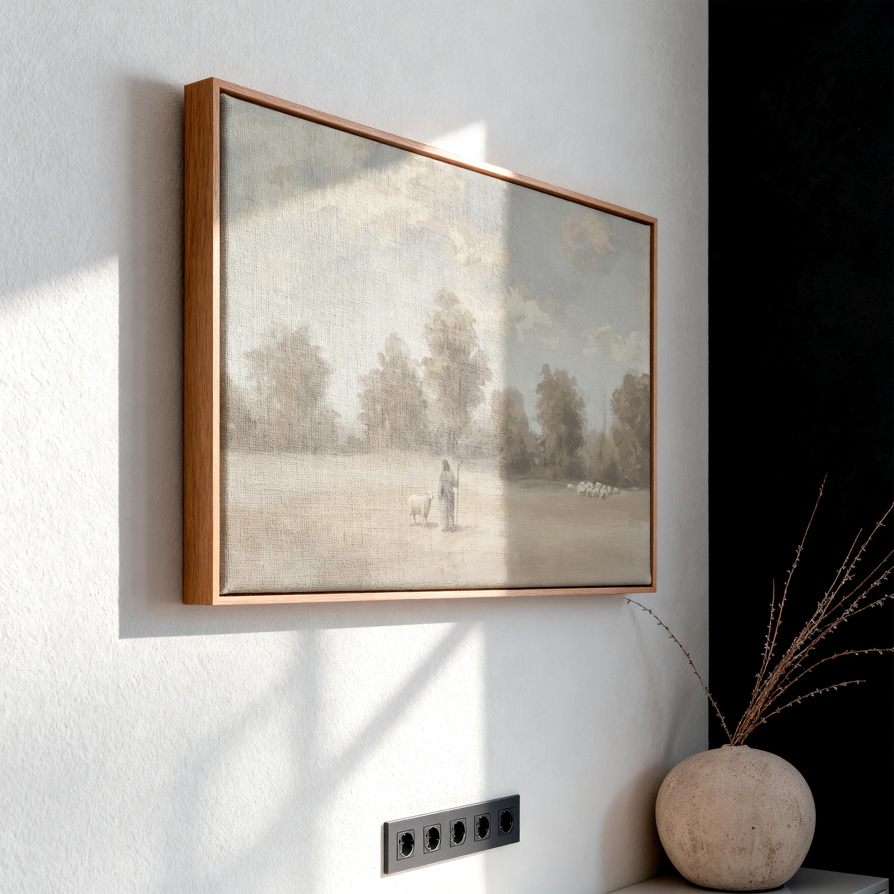 Be Still Canvas | Hazy Treeline Christian Wall Art Print | Moody Christian Wall Art | Faith Gift | F0007