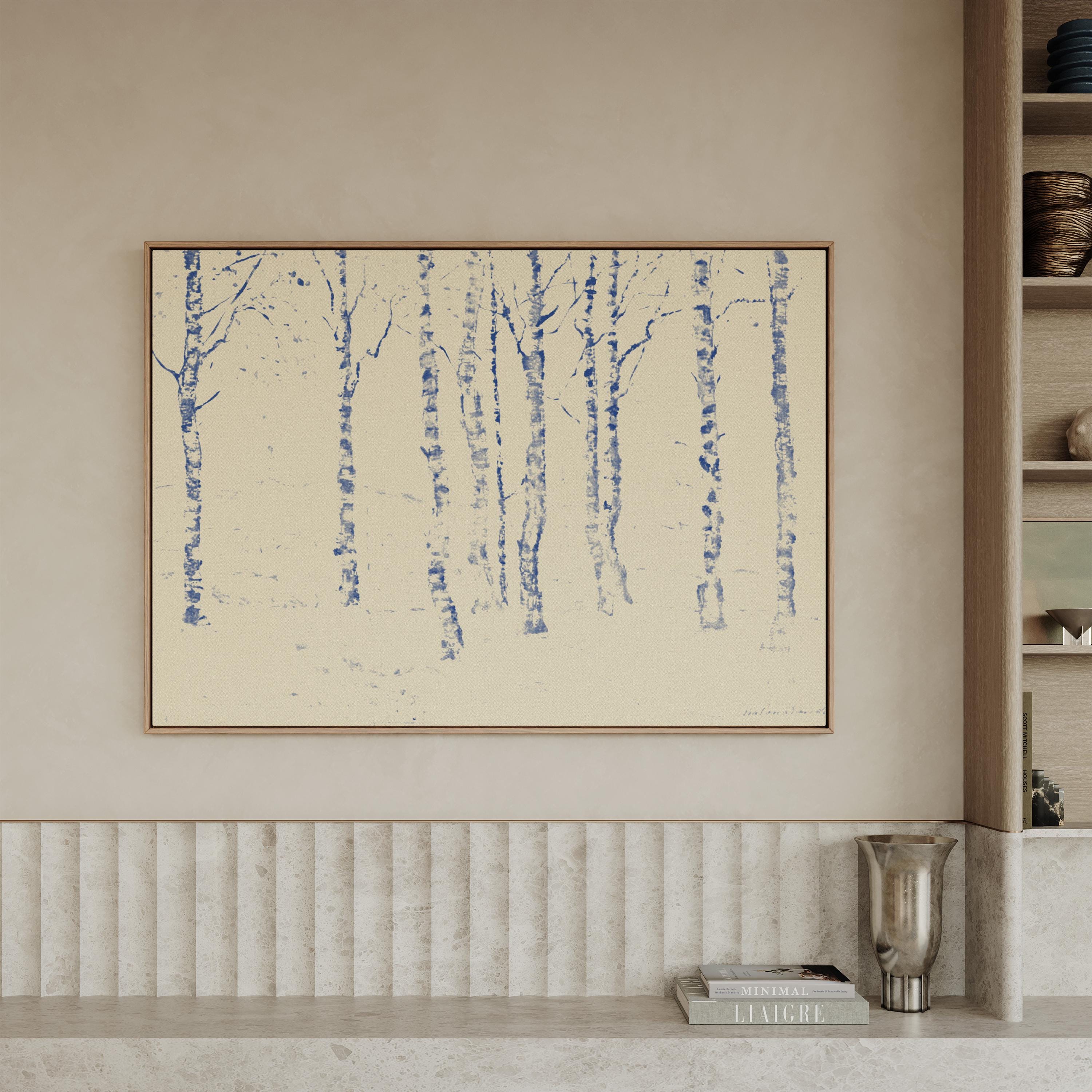 Blue Toile Faith Canvas | Birch Grove Christian Wall Art Print | Neutral Christian Wall Art | Faith Gift | B0001
