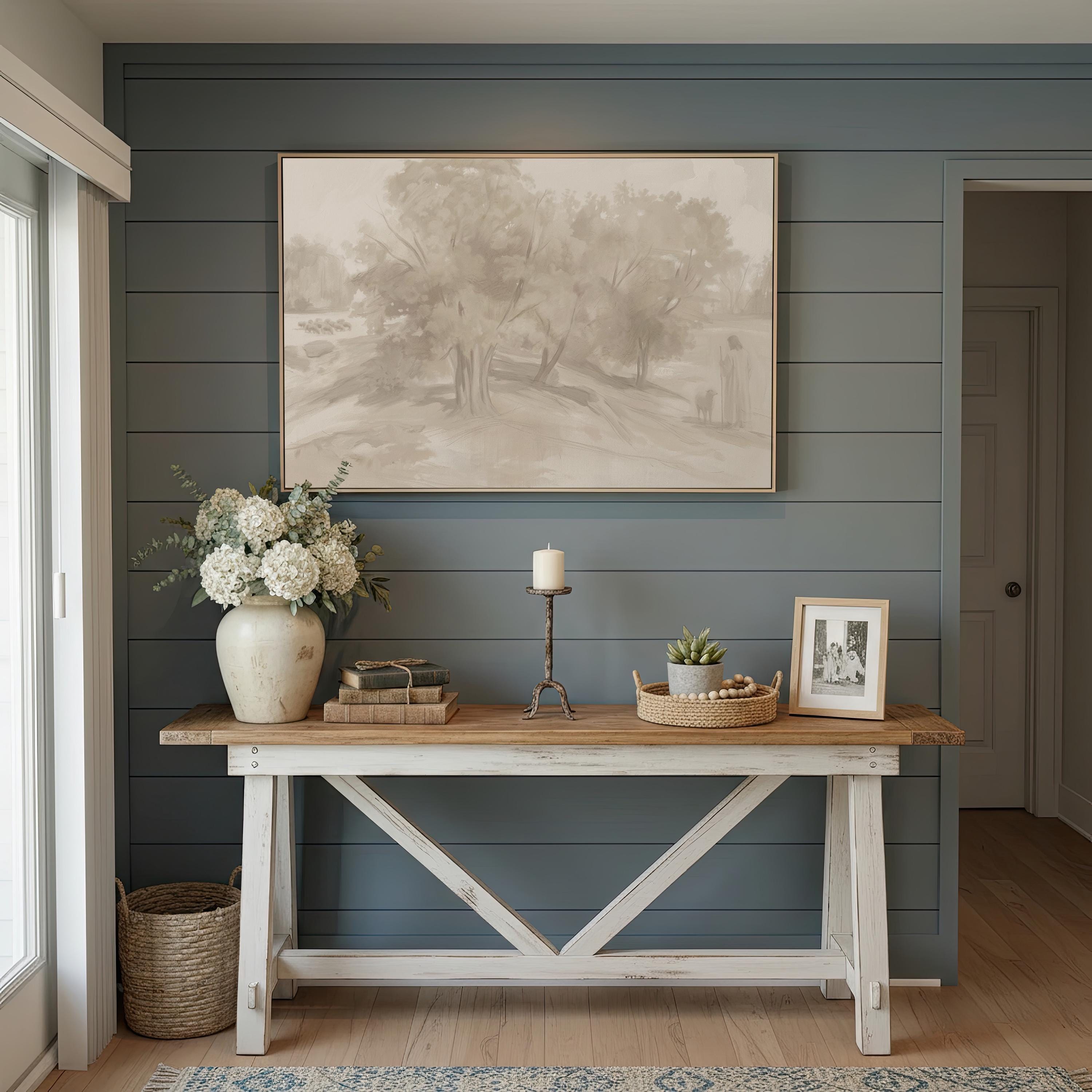Farmhouse Faith Canvas | Corot Oak Grove Christian Wall Art Print | Impressionist Christian Wall Art | Faith Gift | G0001