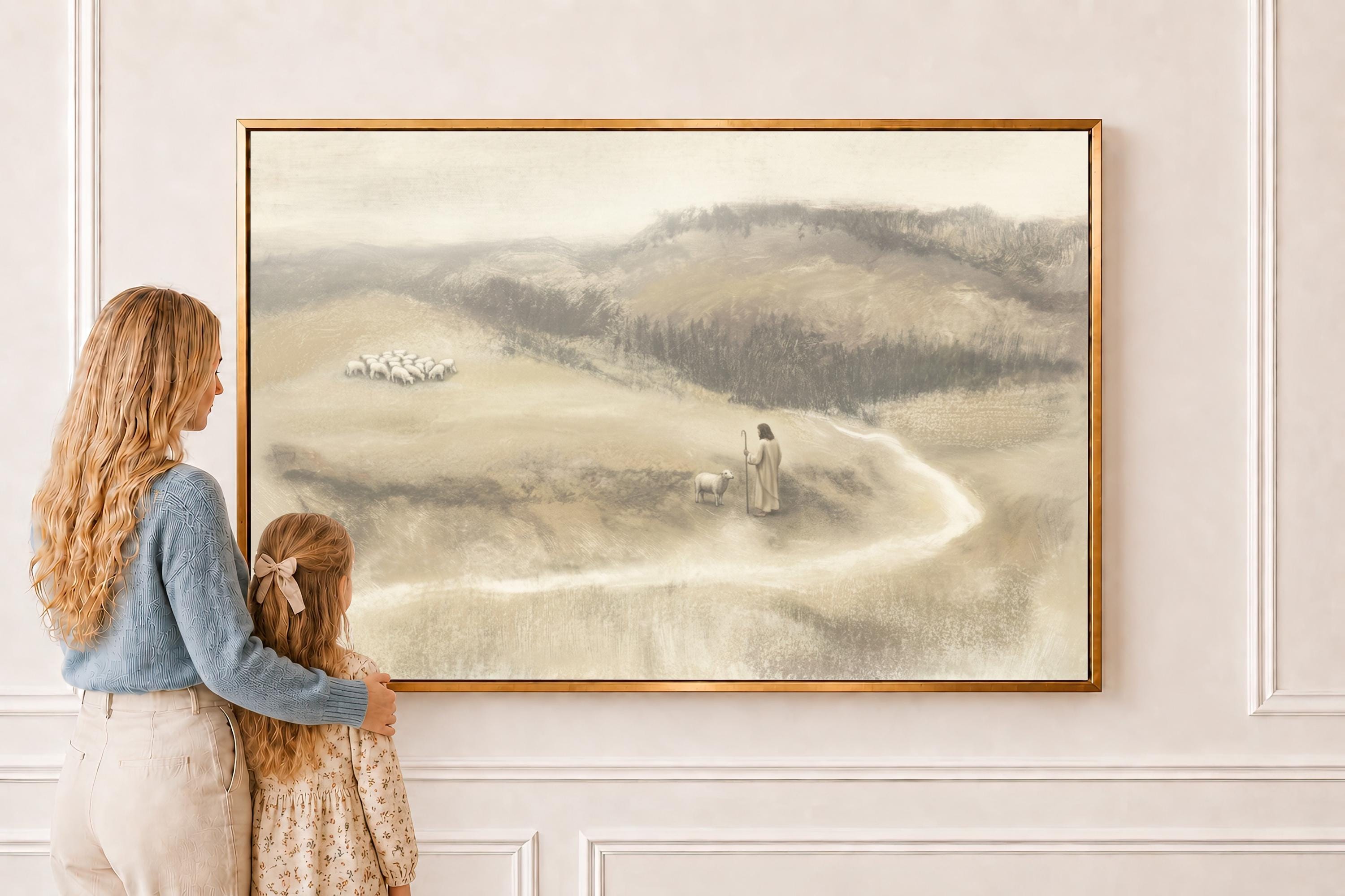 Be Still Canvas | Degas Pastel Hills Christian Wall Art Print | Impressionist Christian Wall Art | Faith Gift | F0003