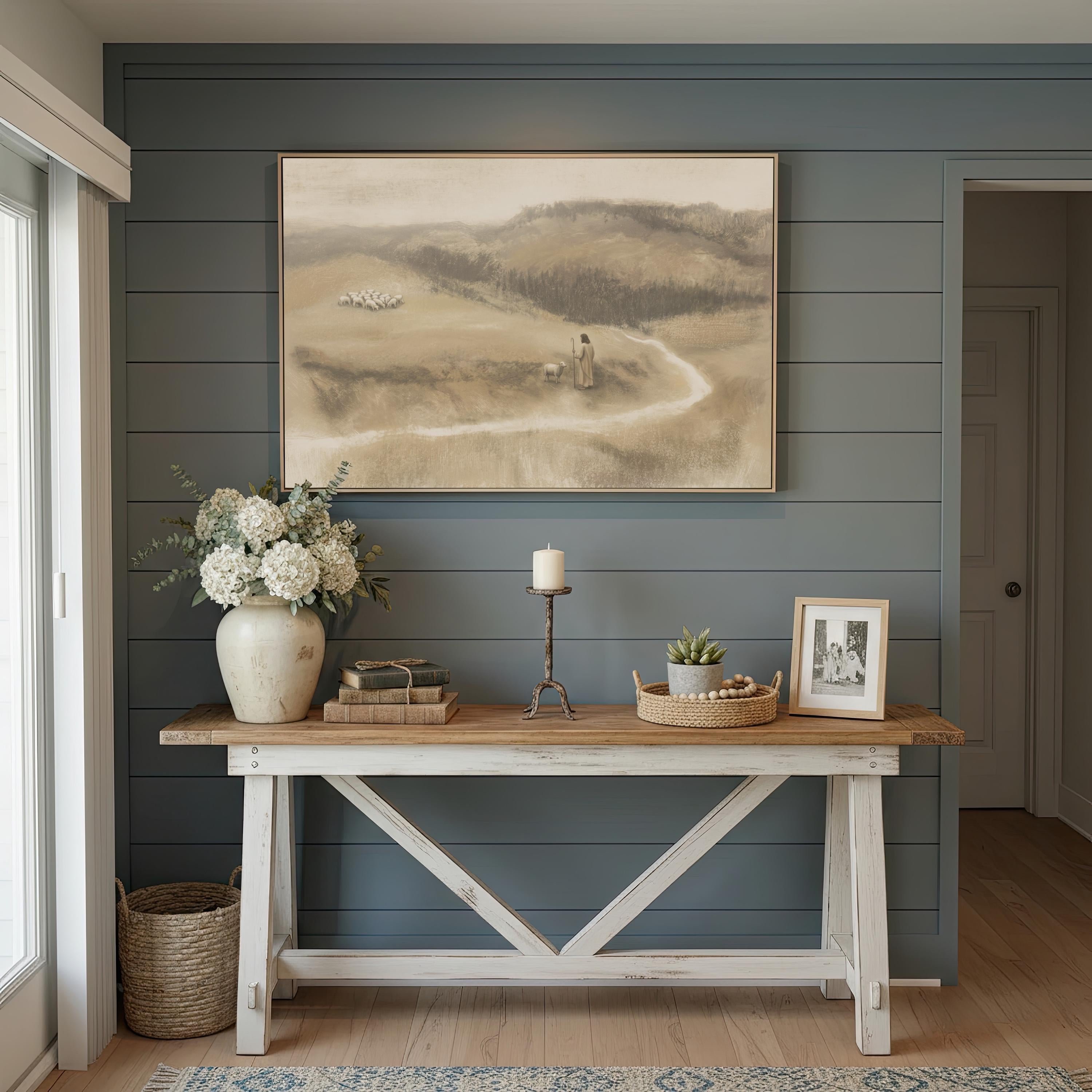 Be Still Canvas | Degas Pastel Hills Christian Wall Art Print | Impressionist Christian Wall Art | Faith Gift | F0003