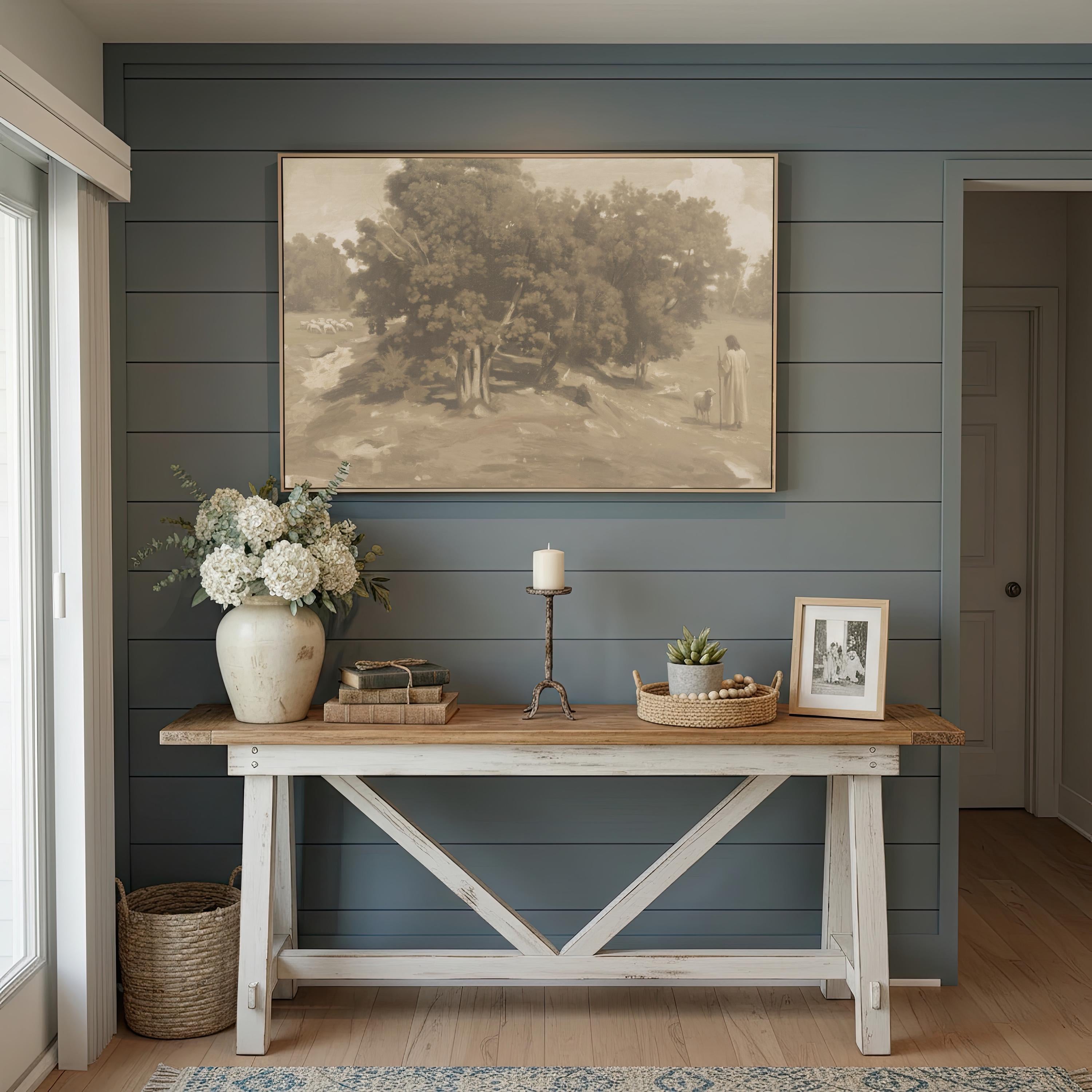 Be Still Canvas | Corot Oak Grove Christian Wall Art Print | Impressionist Christian Wall Art | Faith Gift | F0001